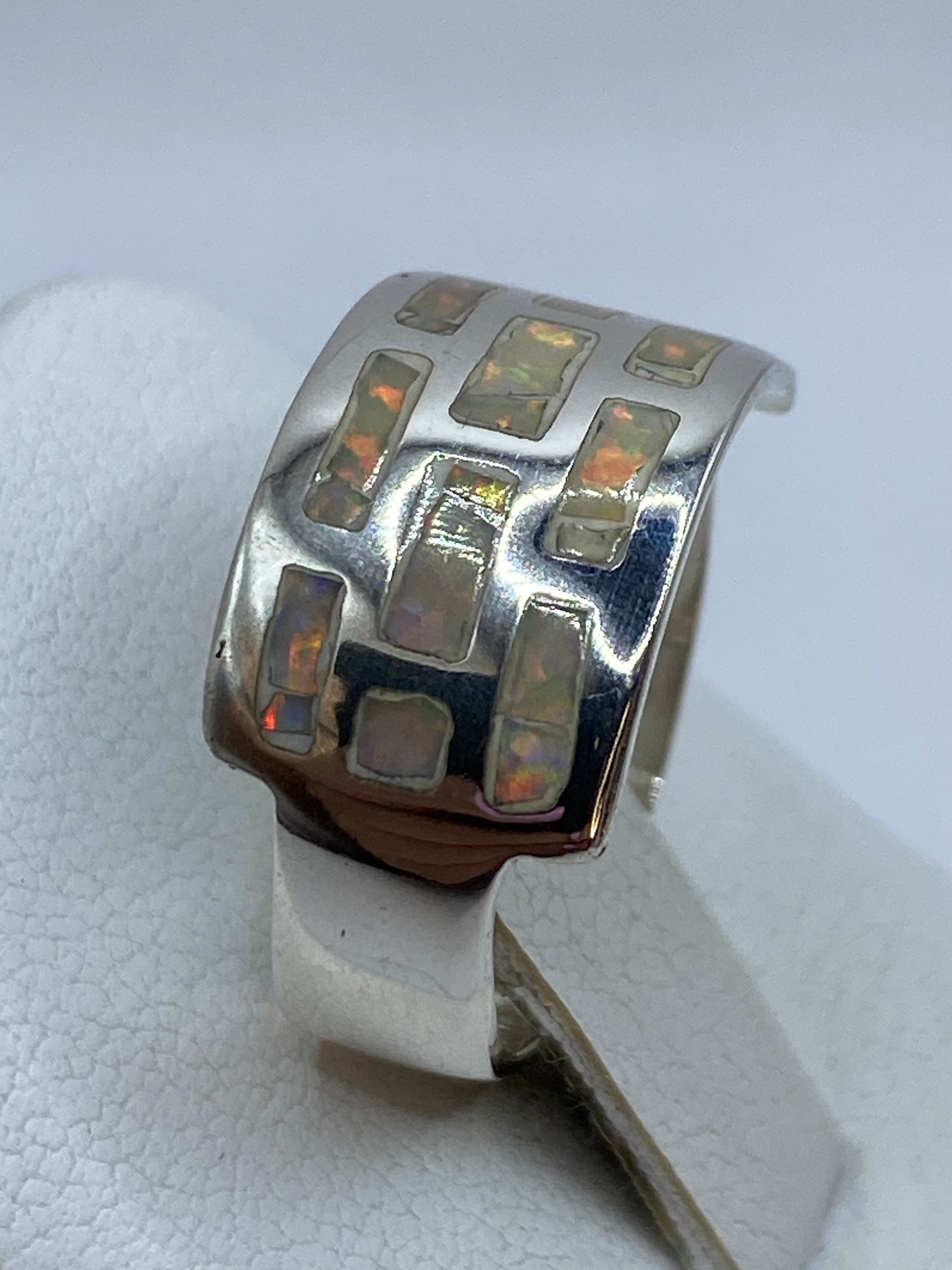 Anillo unisex en plata pura .950 con ópalo natural