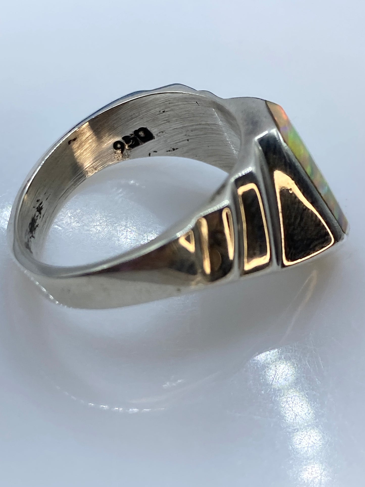 Anillo de Plata .950 Opalo de Fuego con Oro 14K — foto 5