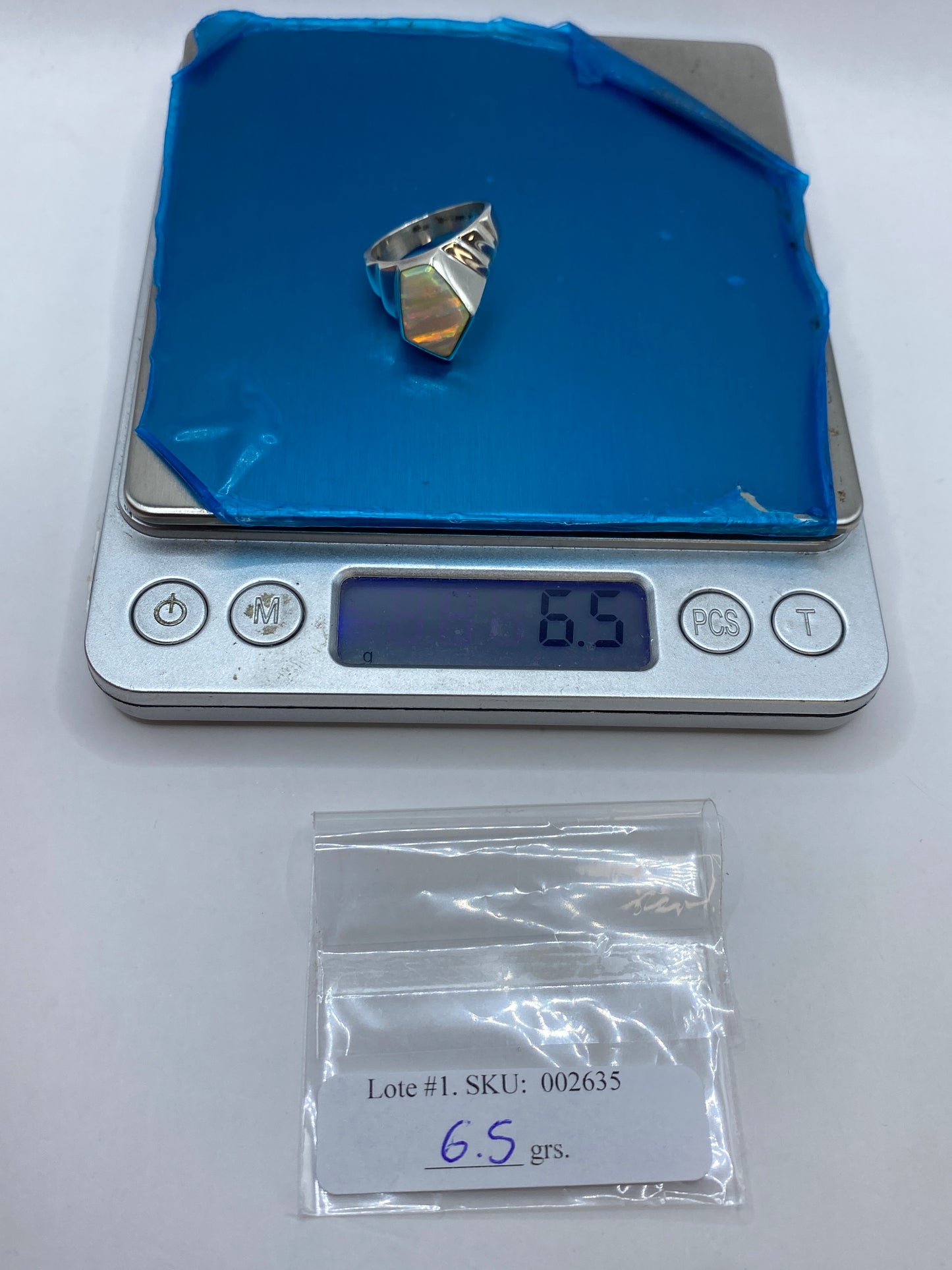Anillo de Plata .950 Opalo de Fuego con Oro 14K — foto 6