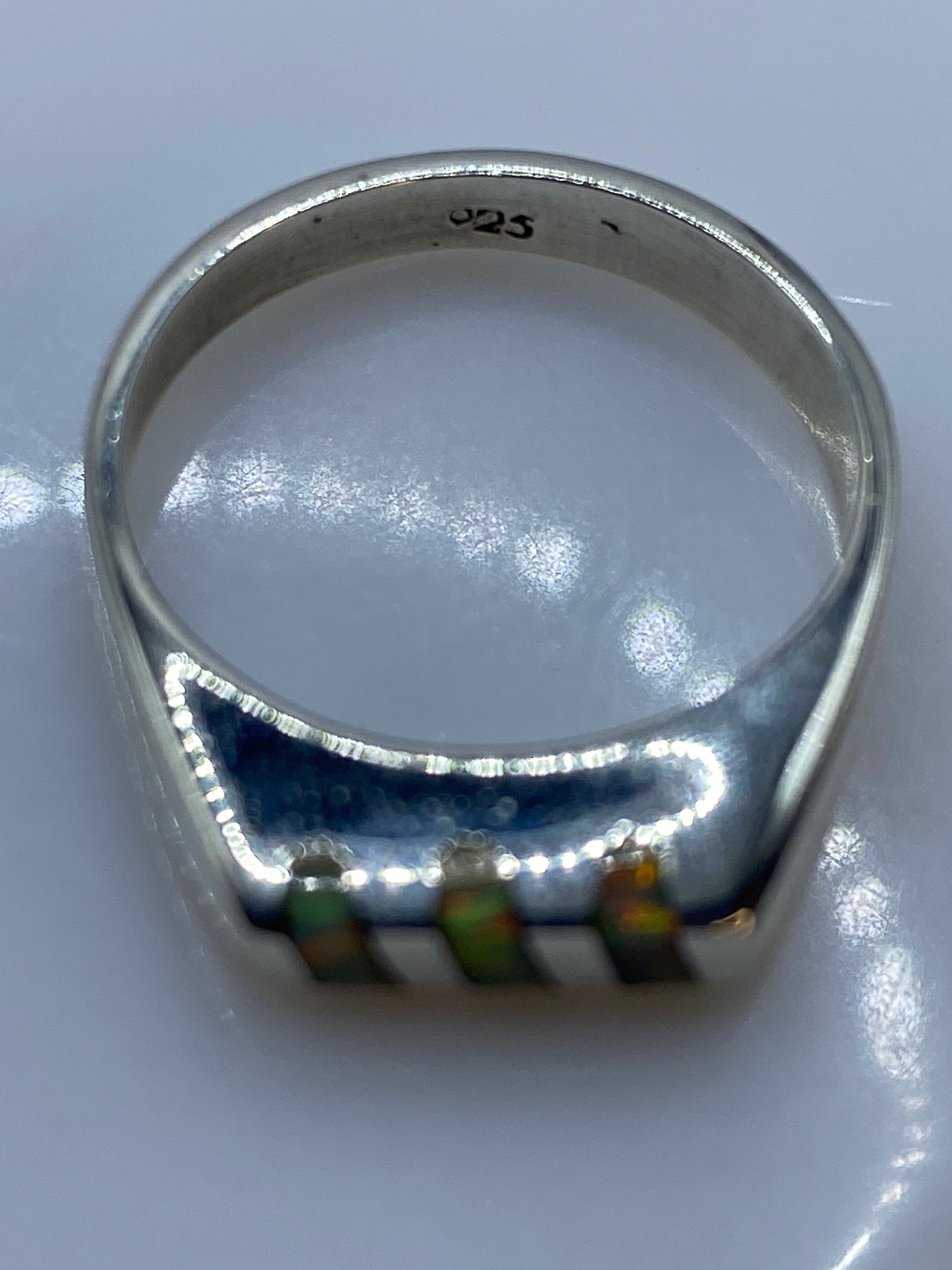 Anillo Escalonado Ópalo de Fuego — Plata .925 Taxco — foto 5