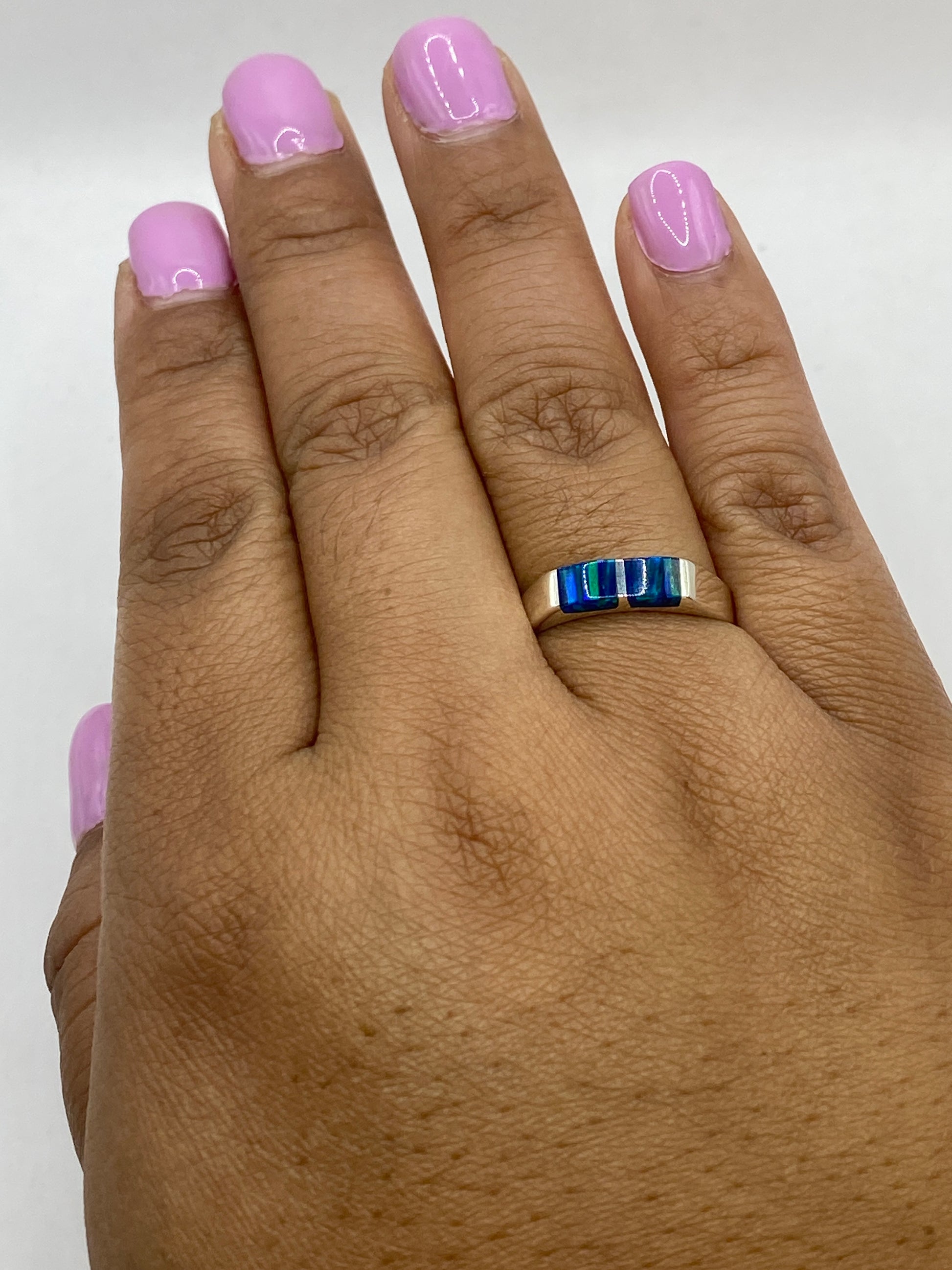 Certificado de plata .925 del anillo ópalo de fuego, sello Taxco Mexico
