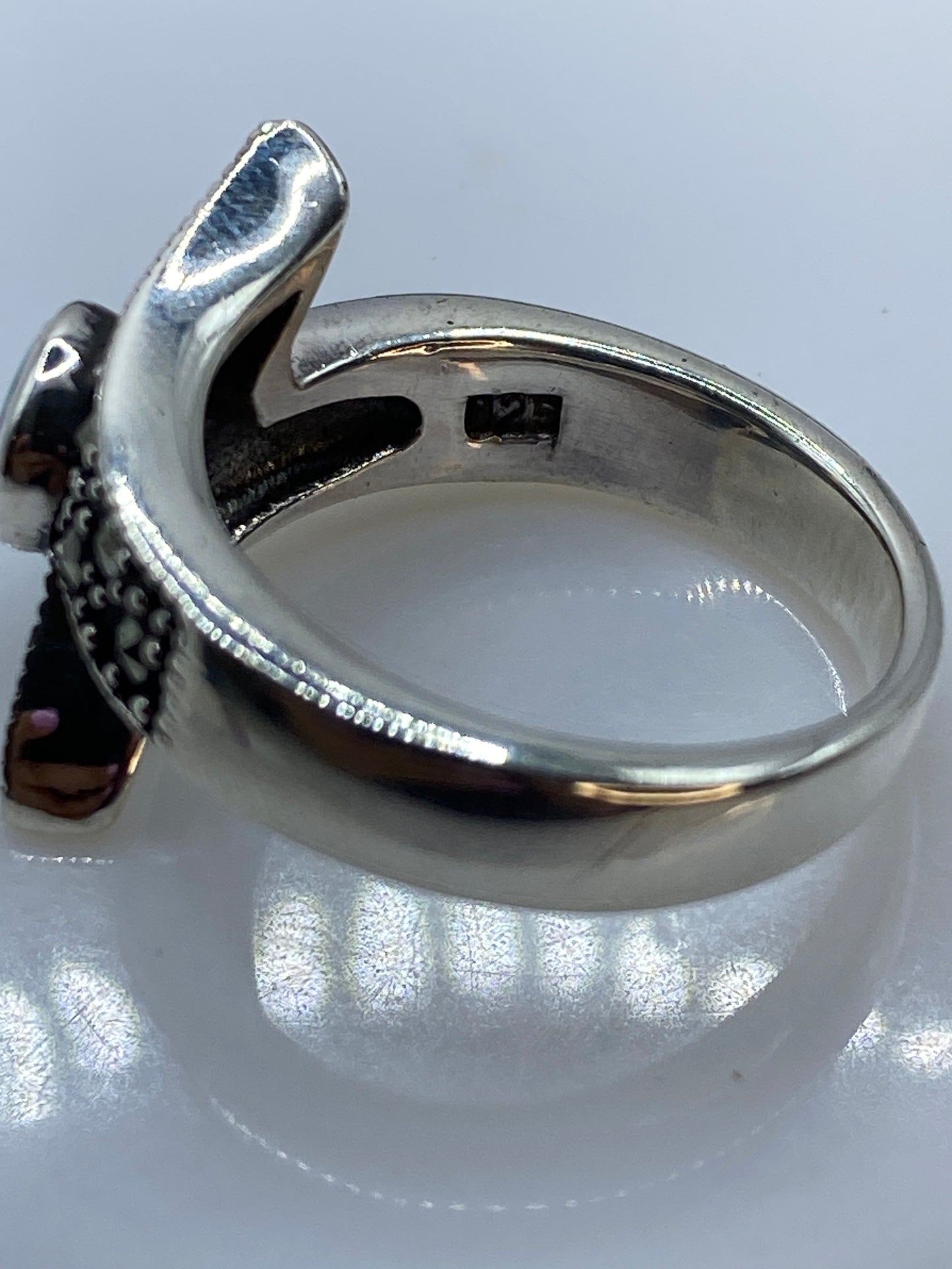 Anillo de Plata Ópalo de Fuego Azul — Diseño Étnico Taxco — foto 5