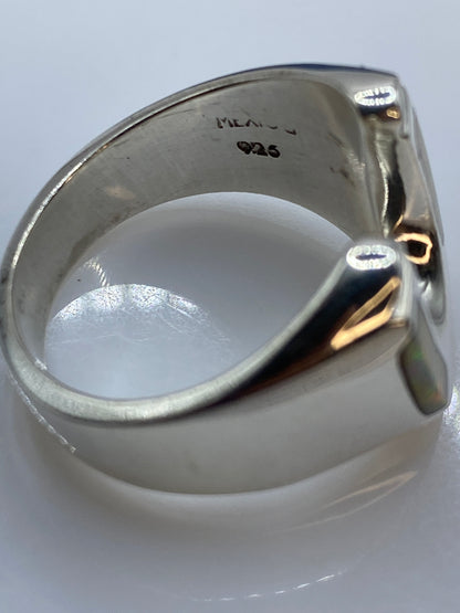 Anillo de Plata Ópalo de Fuego Masivo — Para Él — foto 5