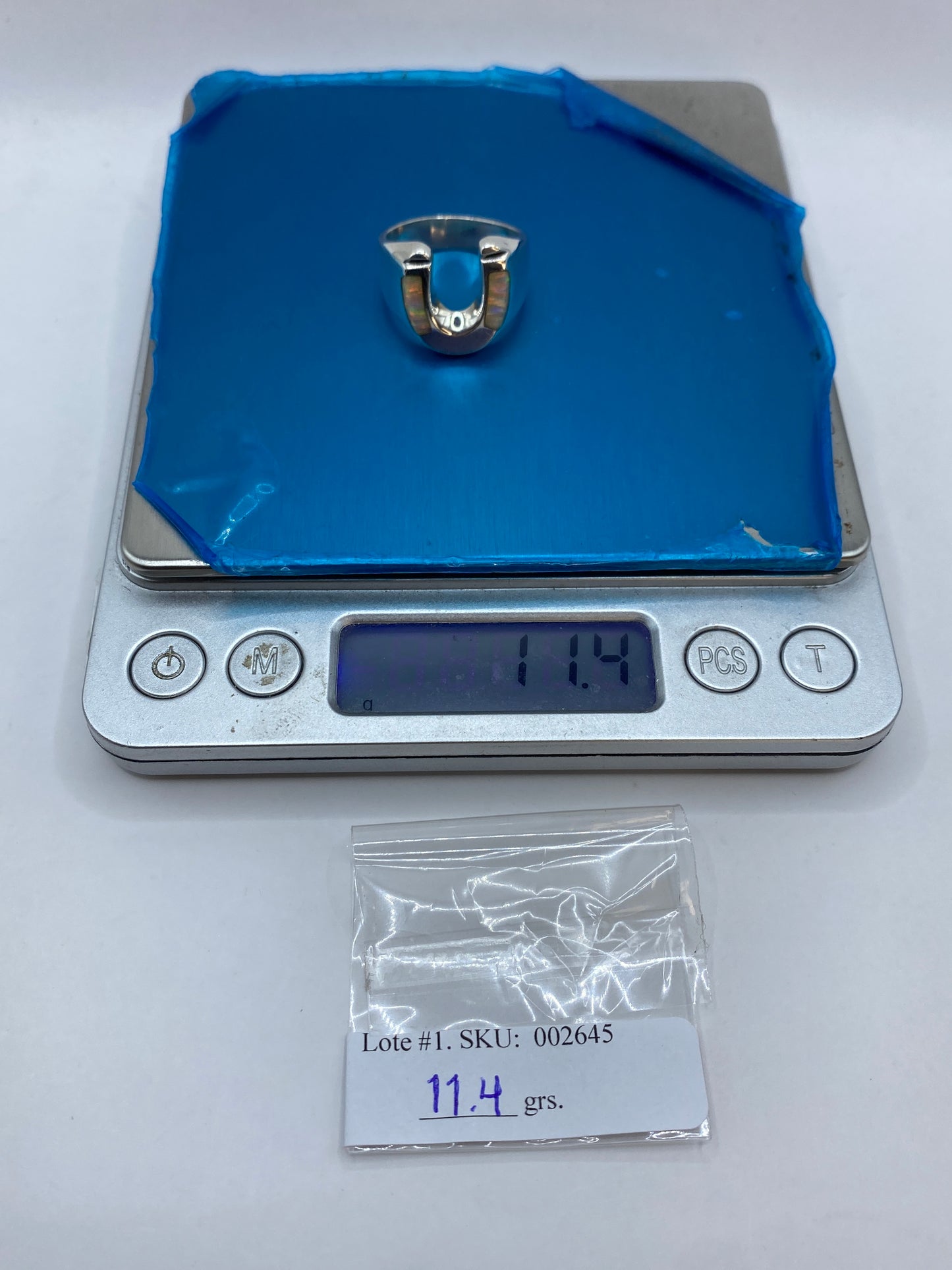 Anillo de Plata Ópalo de Fuego Masivo — Para Él — foto 6