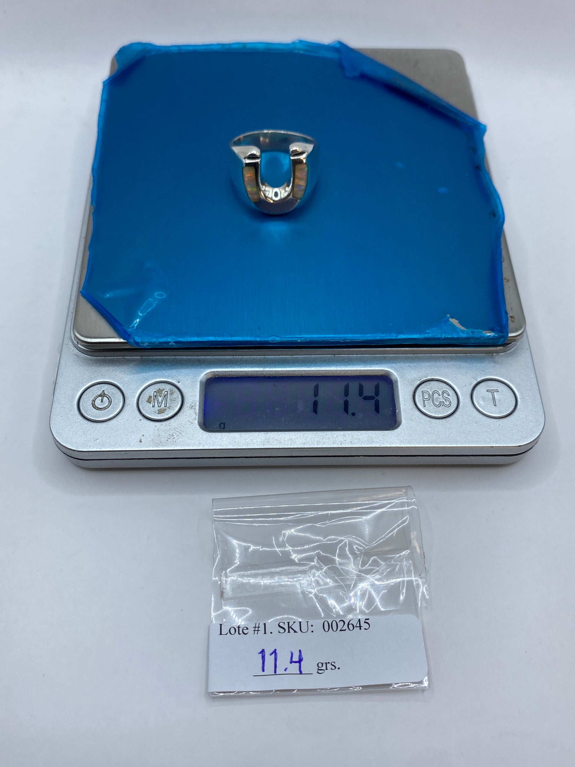Anillo de Plata Ópalo de Fuego Masivo — Para Él — foto 6