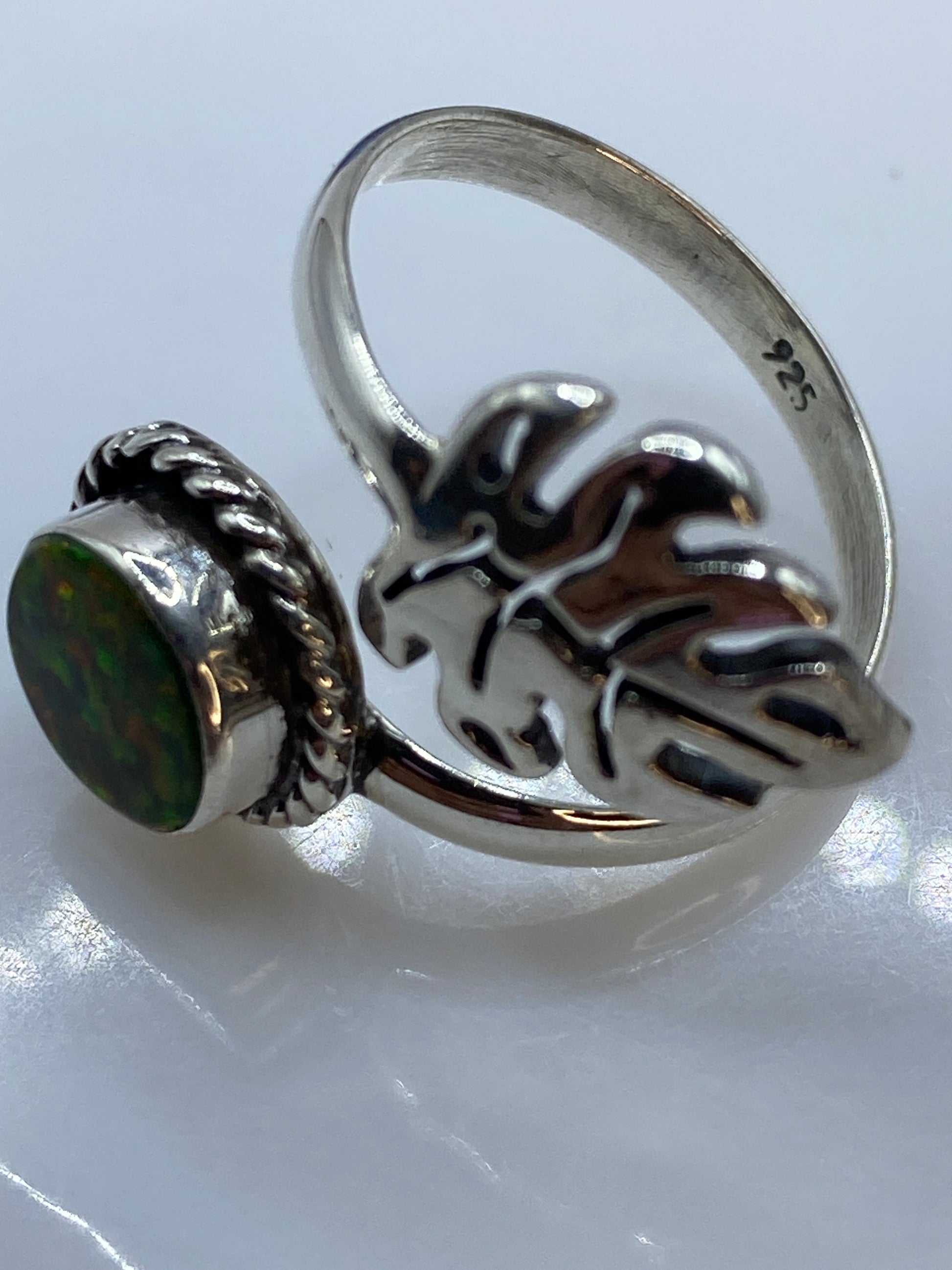 Anillo Ajustable Ópalo de Fuego en Plata .925 — Multicolor — foto 5