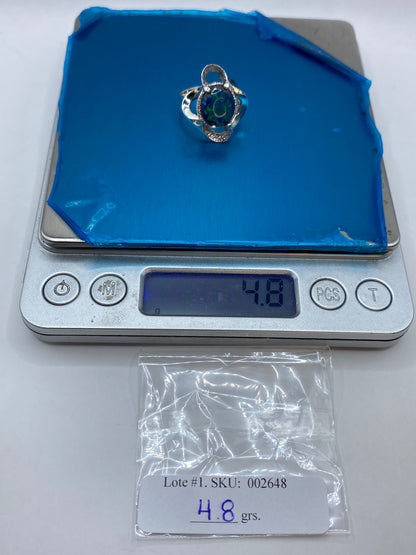 Anillo de Plata Ópalo de Fuego Azul — Solitario Escultural Taxco — foto 6