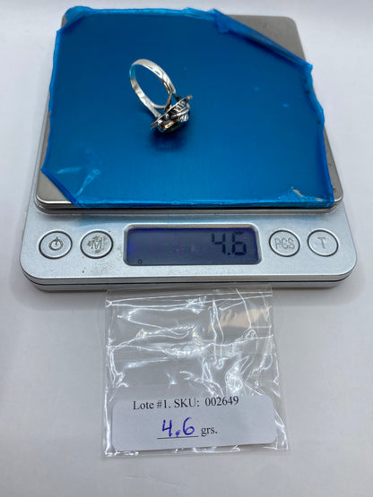 Anillo de Plata Solitario Piedra Multicolor — Diseño Artesanal Taxco — foto 6