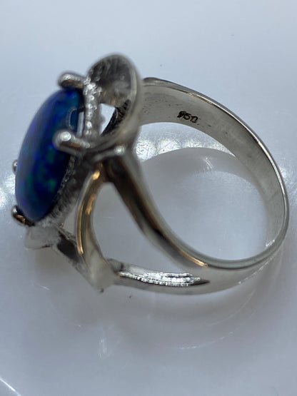 Anillo de Plata Ópalo de Fuego Azul — Diseño Artesanal Taxco — foto 5