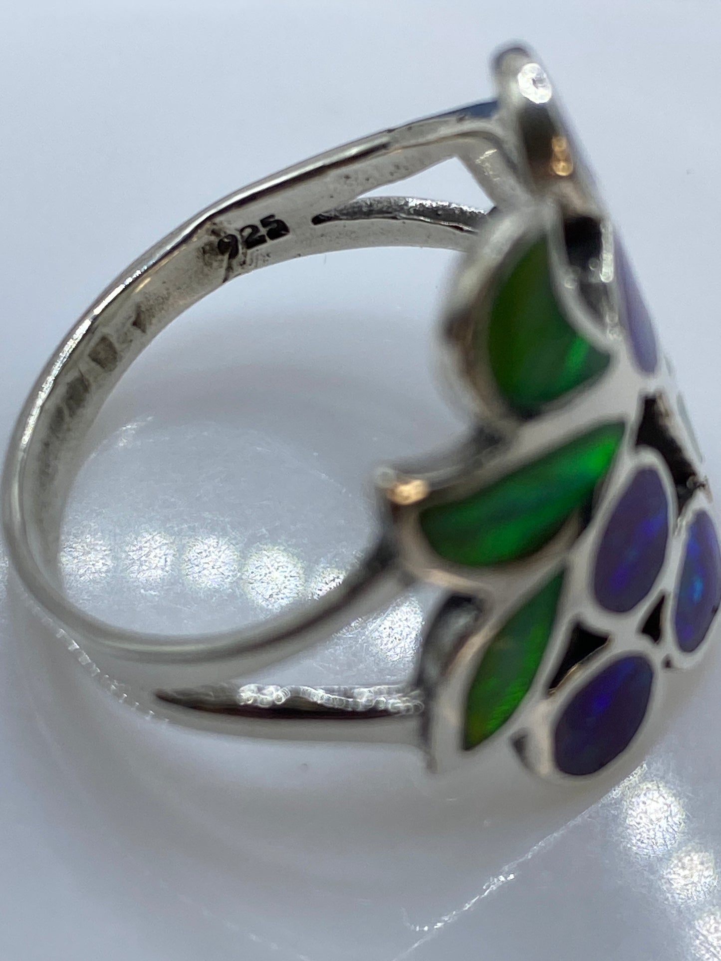 Anillo de Plata Ópalo de Fuego Morado — Floral Taxco — foto 5