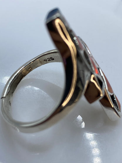 Anillo de Plata Ópalo de Fuego Naranja — Geometría Moderna — foto 5