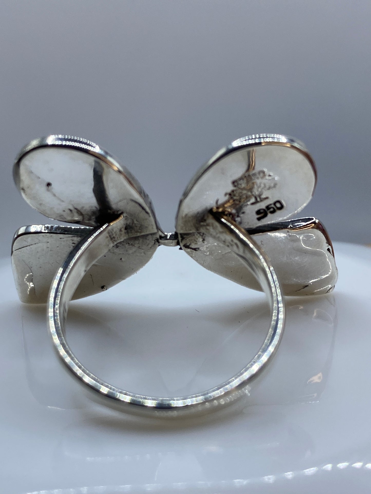 Anillo de Plata Mariposa Ópalo de Fuego — .950 Solitario — foto 5