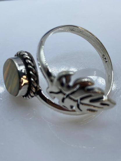 Anillo de Plata Ópalo de Fuego Ajustable — Vintage Boho — foto 5
