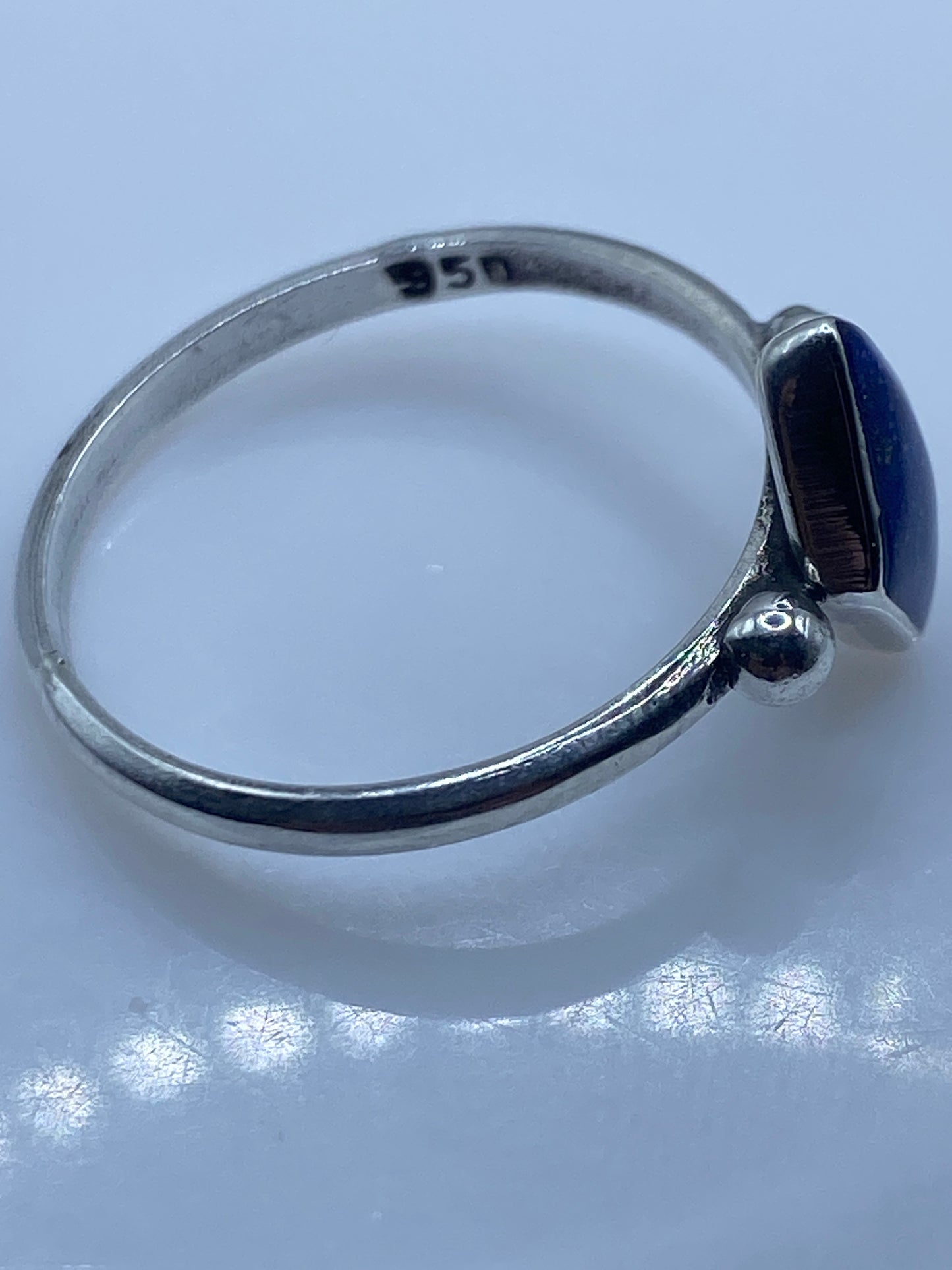 Anillo de Plata .950 Solitario Lapislázuli Azul — foto 5