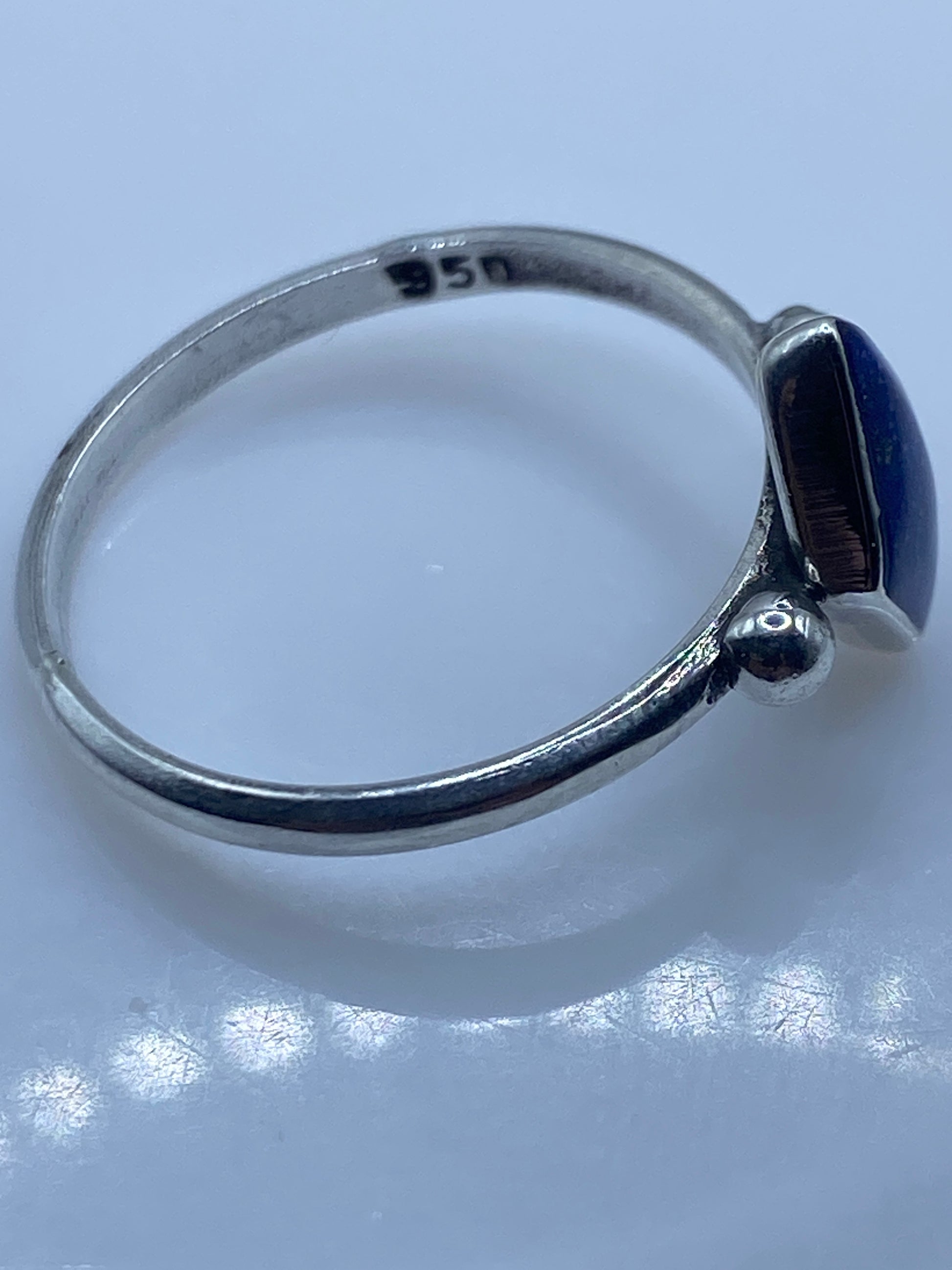 Anillo de Plata .950 Solitario Lapislázuli Azul — foto 5