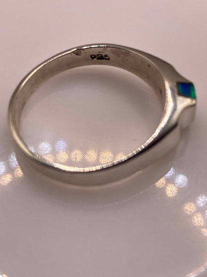 Anillo Ópalo de Fuego Azul Cielo — Bandas Geométricas Taxco — foto 5