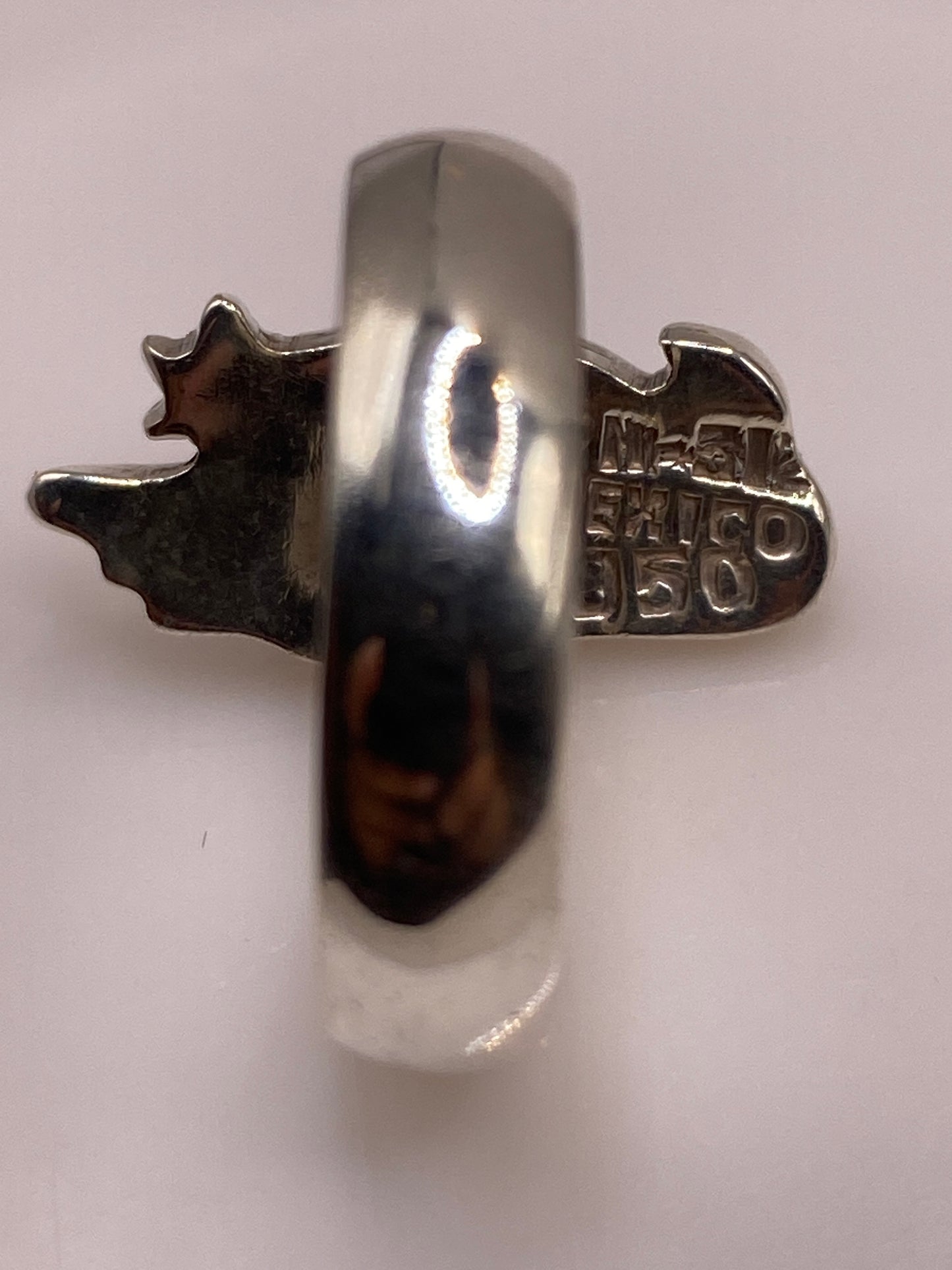 Anillo Plata .950 Ópalo de Fuego Azul — Diseño Étnico — foto 5