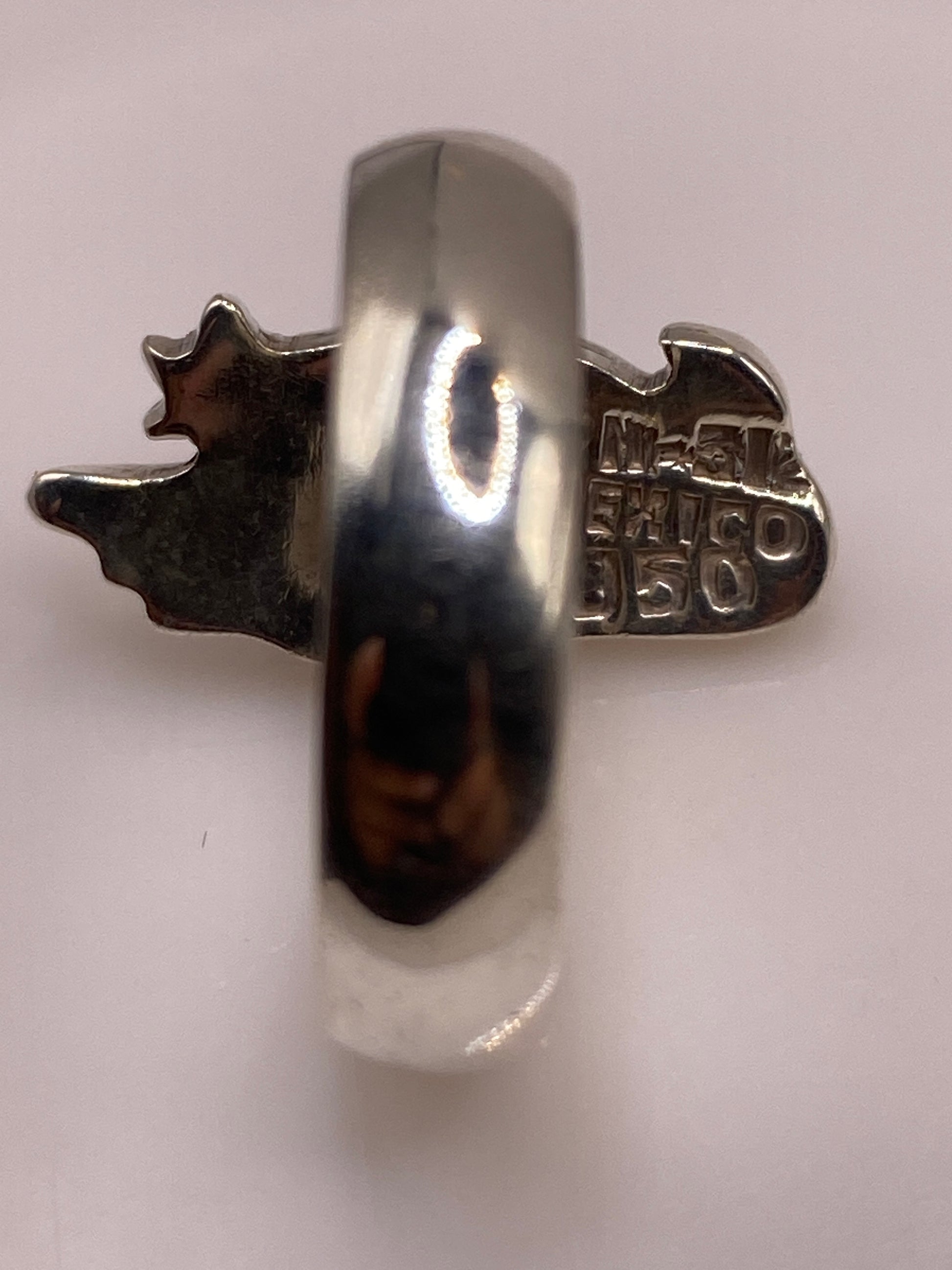 Anillo Plata .950 Ópalo de Fuego Azul — Diseño Étnico — foto 5