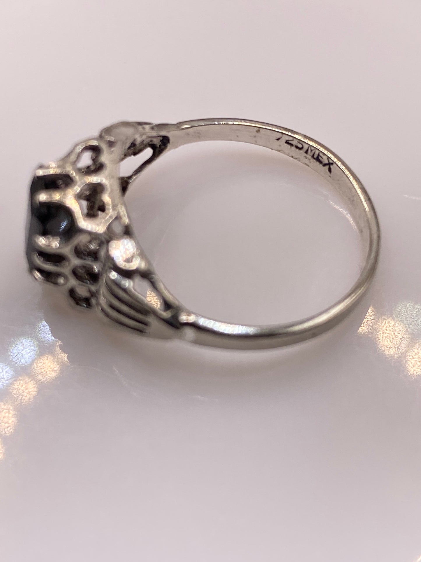 Anillo de Plata Solitario Circonia Negra — Minimalista — foto 5