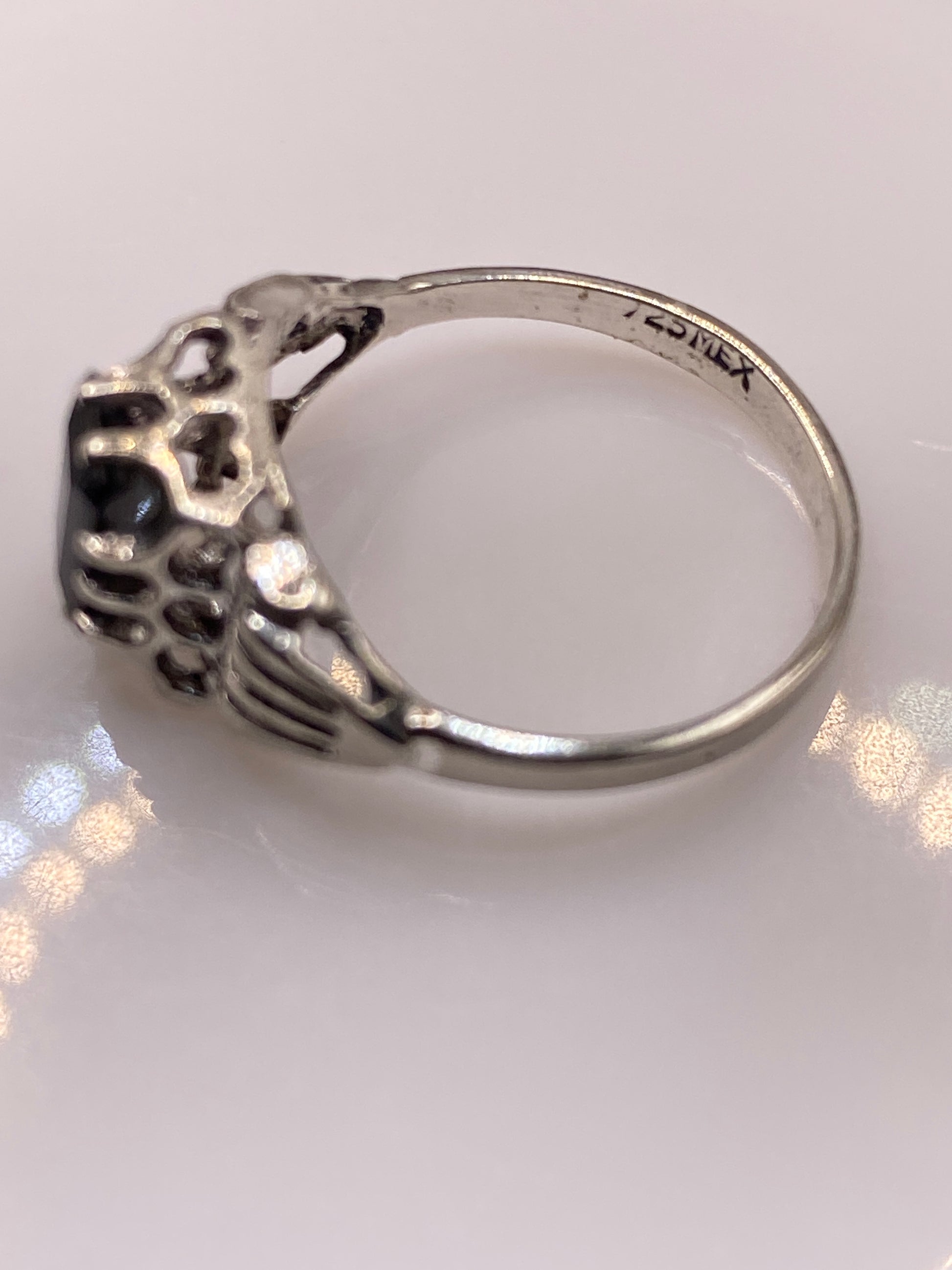 Anillo de Plata Solitario Circonia Negra — Minimalista — foto 5