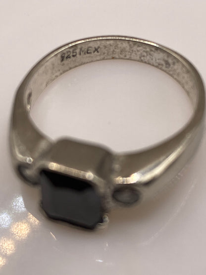Anillo de Plata Circonia Negra Solitario Elegante — foto 5