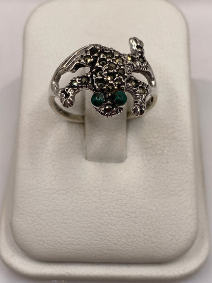 Anillo de Plata con Malaquita — Rostro Artesanal Prehispánico — foto 1