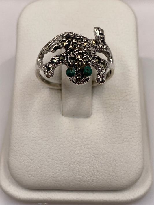 Anillo de Plata con Malaquita — Rostro Artesanal Prehispánico — foto 1