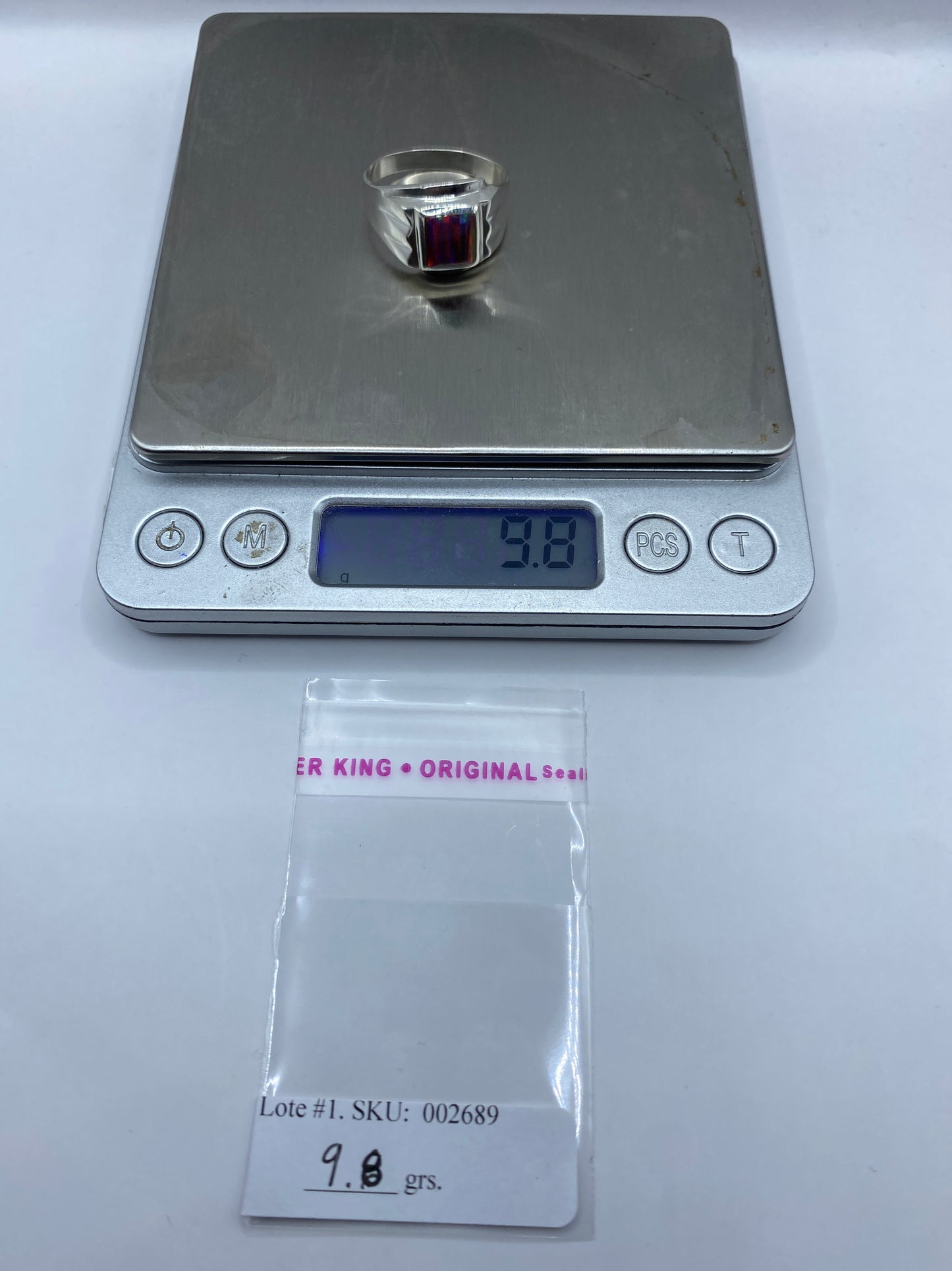 Anillo Ópalo de Fuego Plata .925 — Geométrico Hombre — foto 6