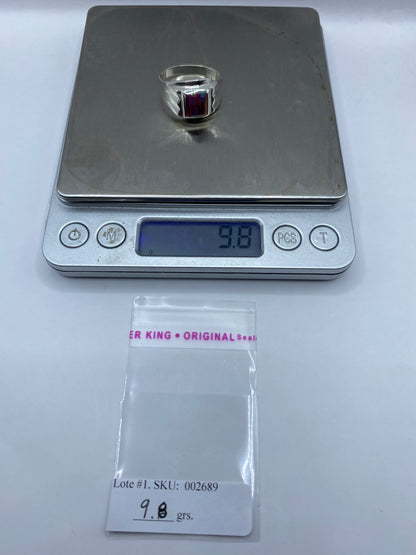 Anillo Ópalo de Fuego Plata .925 — Geométrico Hombre — foto 6