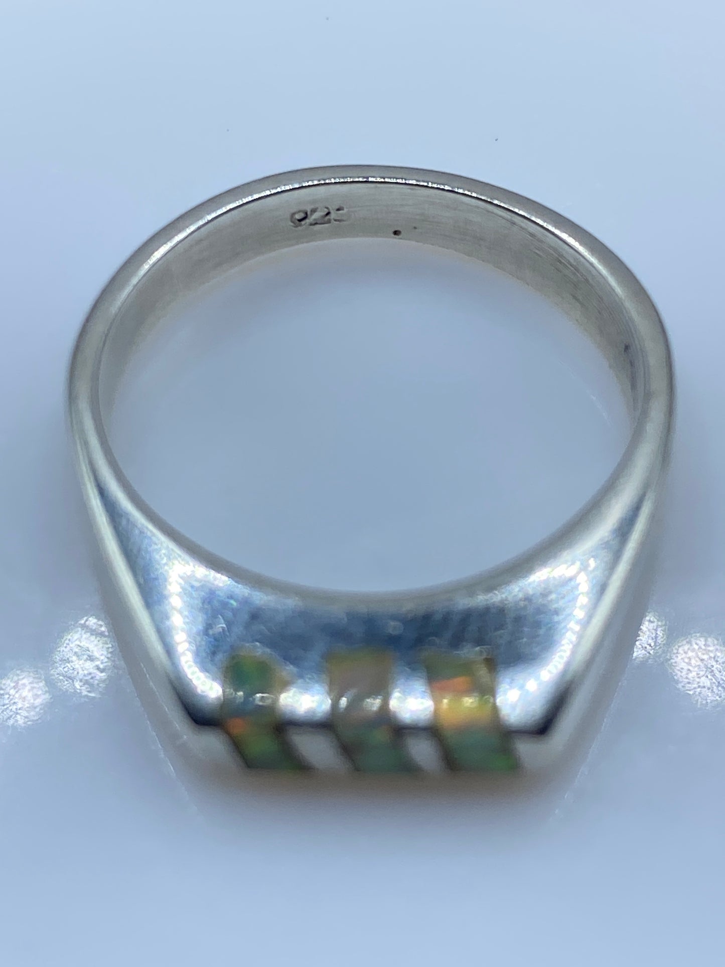 Anillo de Plata Ópalo de Fuego Multicolor — Unisex Taxco — foto 5