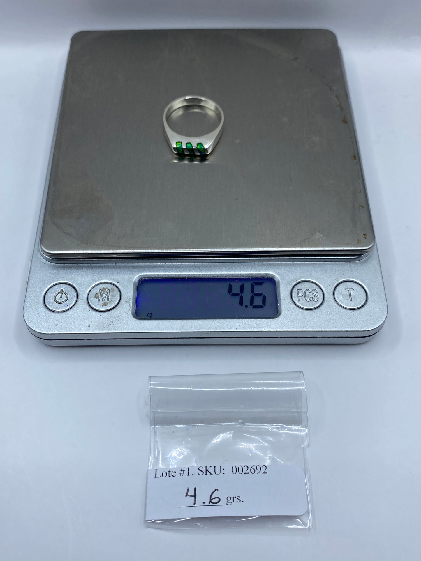Anillo Giratorio Plata Ópalo Verde Limón — Anti-ansiedad Taxco — foto 6