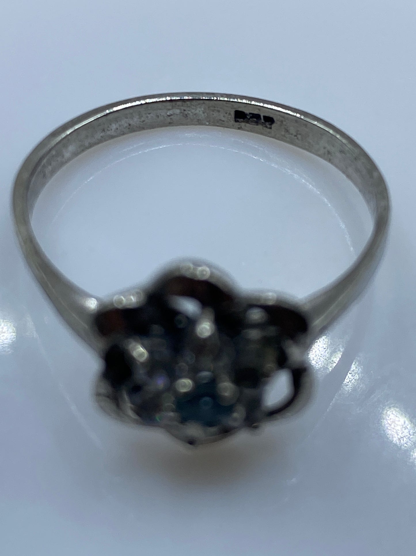 Anillo Floral Plata .925 con Circonia Blanca — Solitario — foto 5
