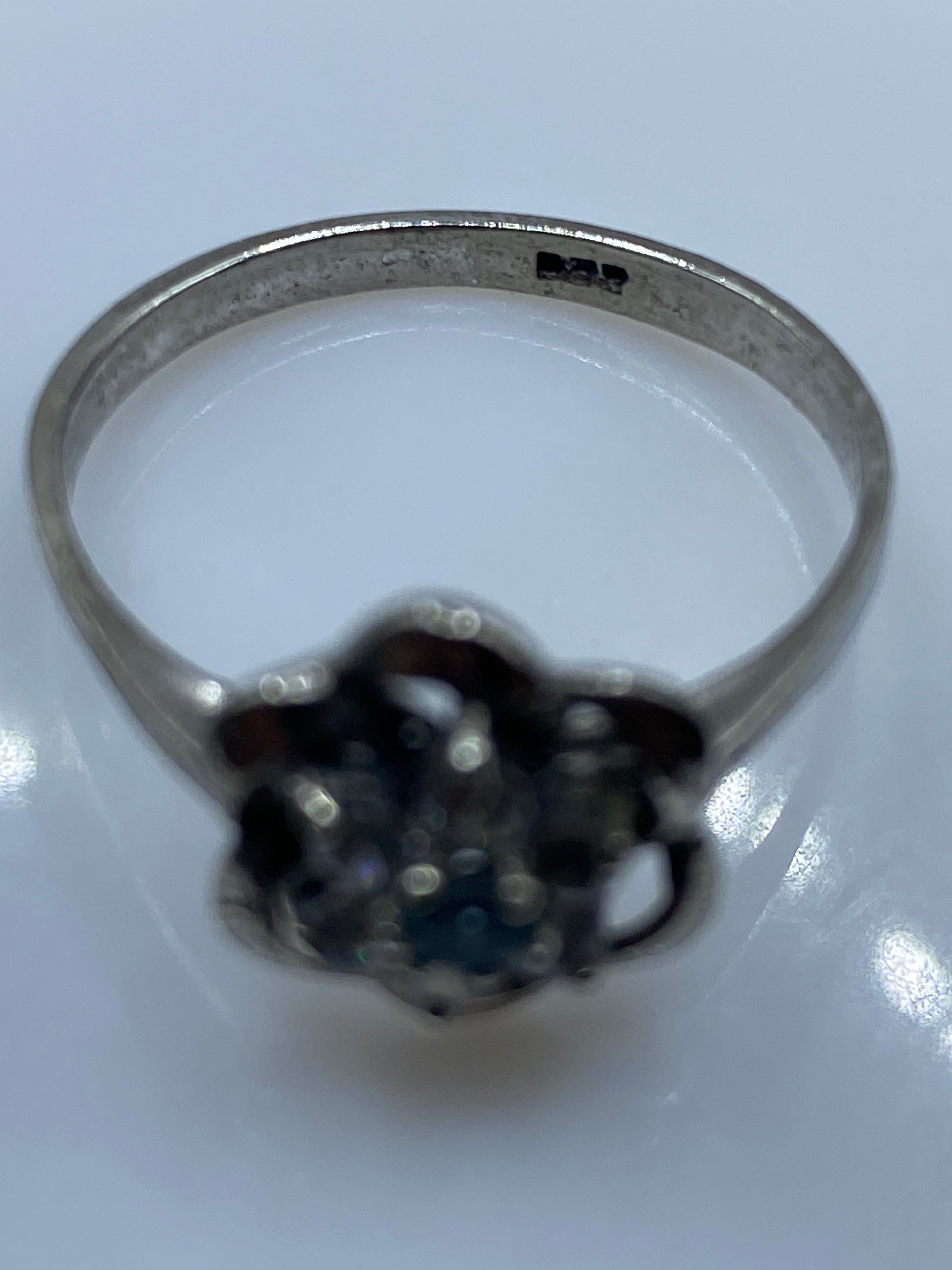 Anillo Floral Plata .925 con Circonia Blanca — Solitario — foto 5
