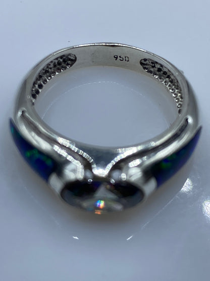 Anillo de Plata .950 Circonia Multicolor — Diseño Unisex Moderno — foto 5