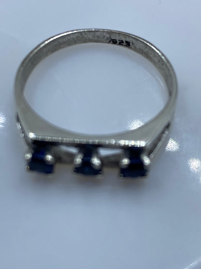 Anillo Plata Circonia Azul Minimalista — Línea Solitarios — foto 5
