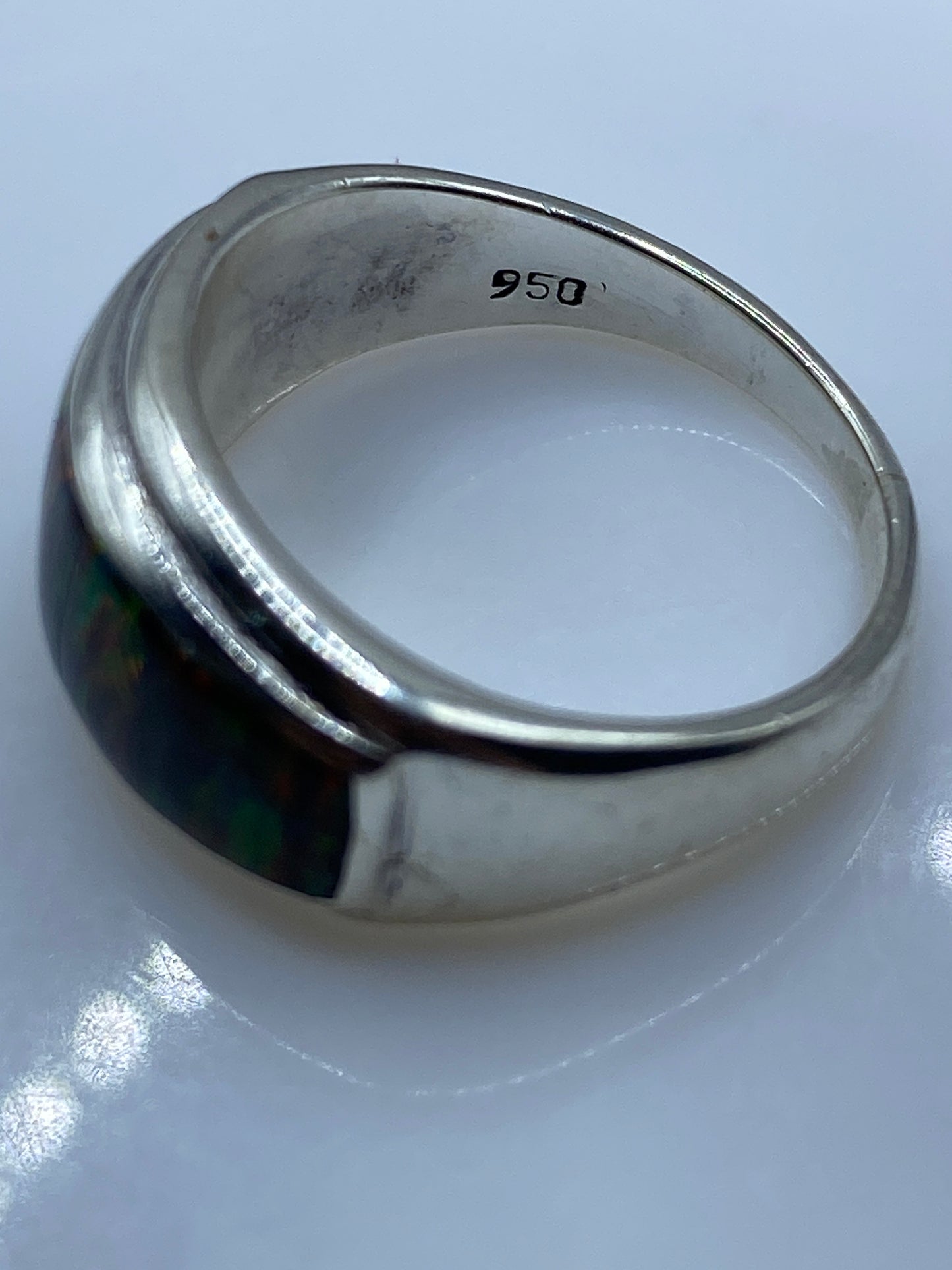 Anillo de Plata Ópalo de Fuego Multicolor — Unisex Taxco — foto 5