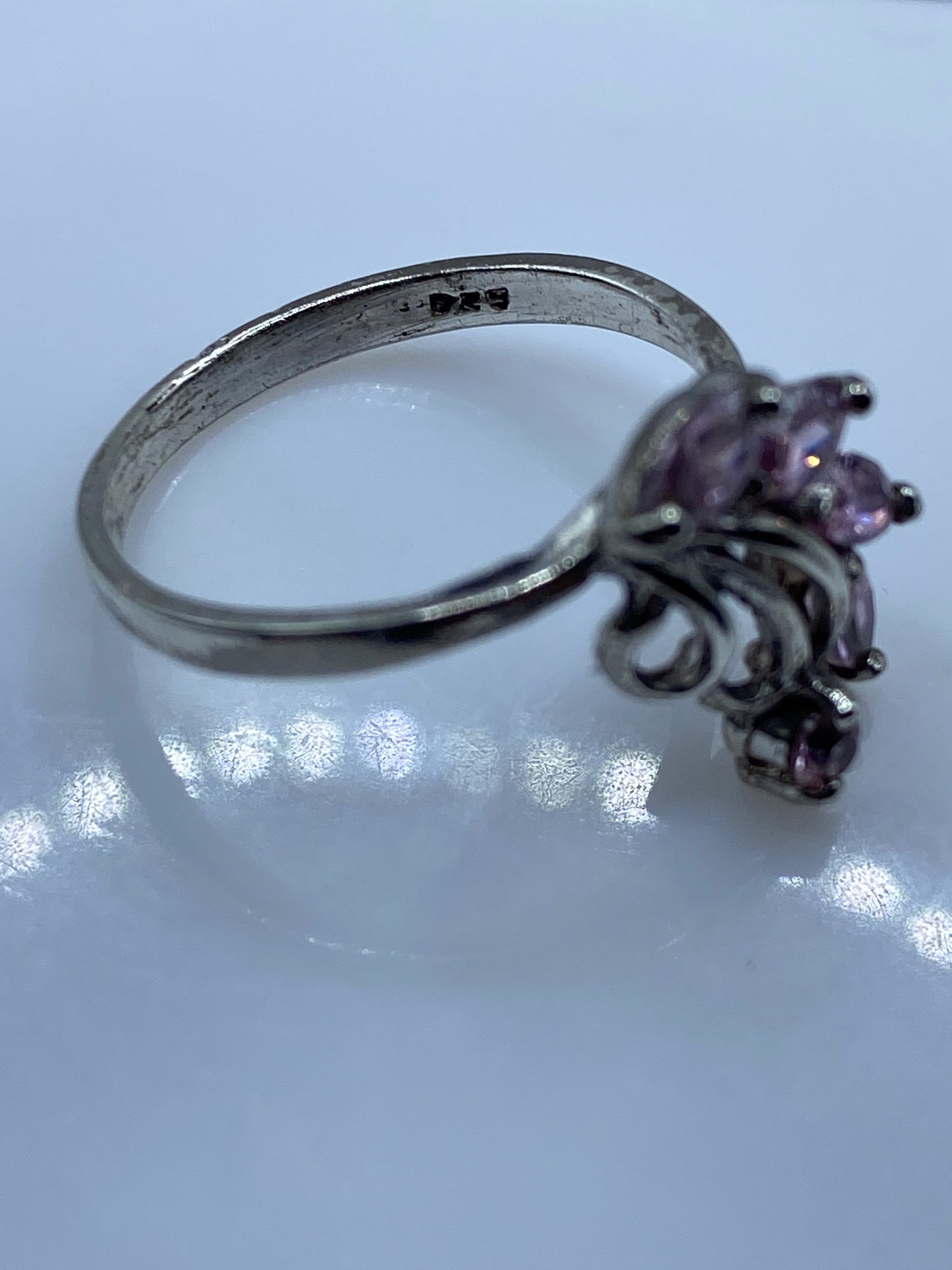 Anillo de Plata Circonia Rosa Vintage — Talla 6 — foto 5