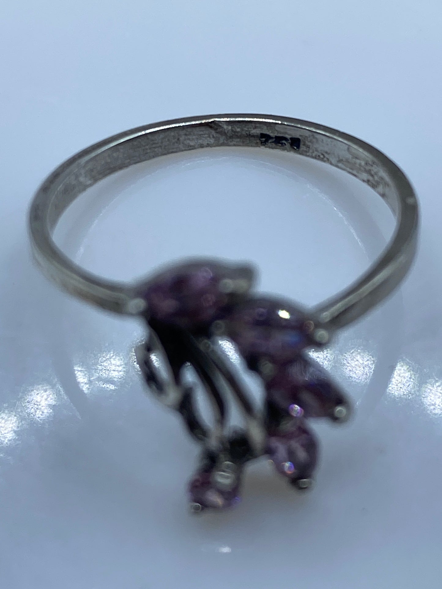 Anillo de Plata Rosa Floral — Circonia Solitario — foto 5
