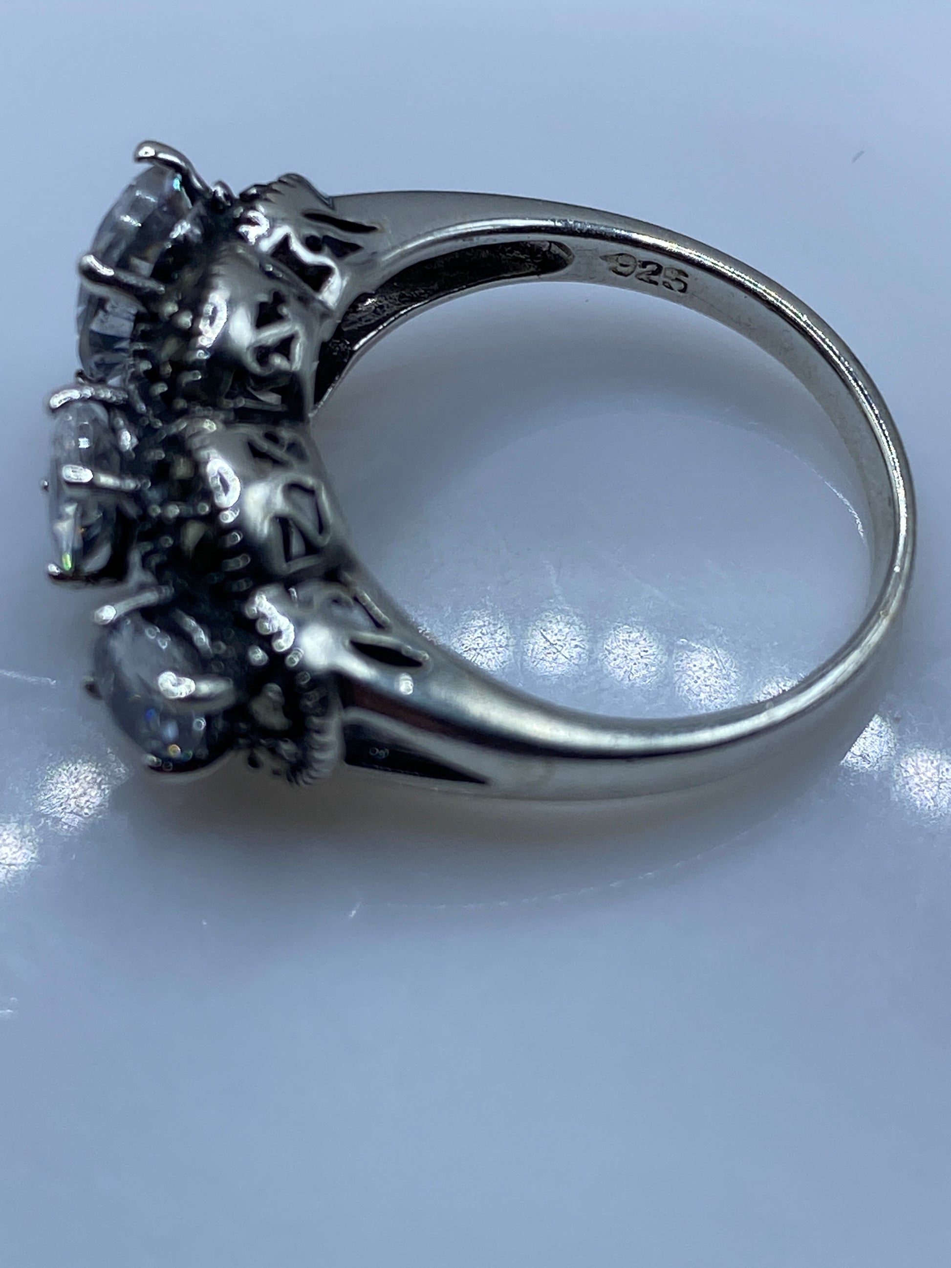 Anillo de Plata Trinomio Circonia Blanca — Elegancia Geométrica — foto 5