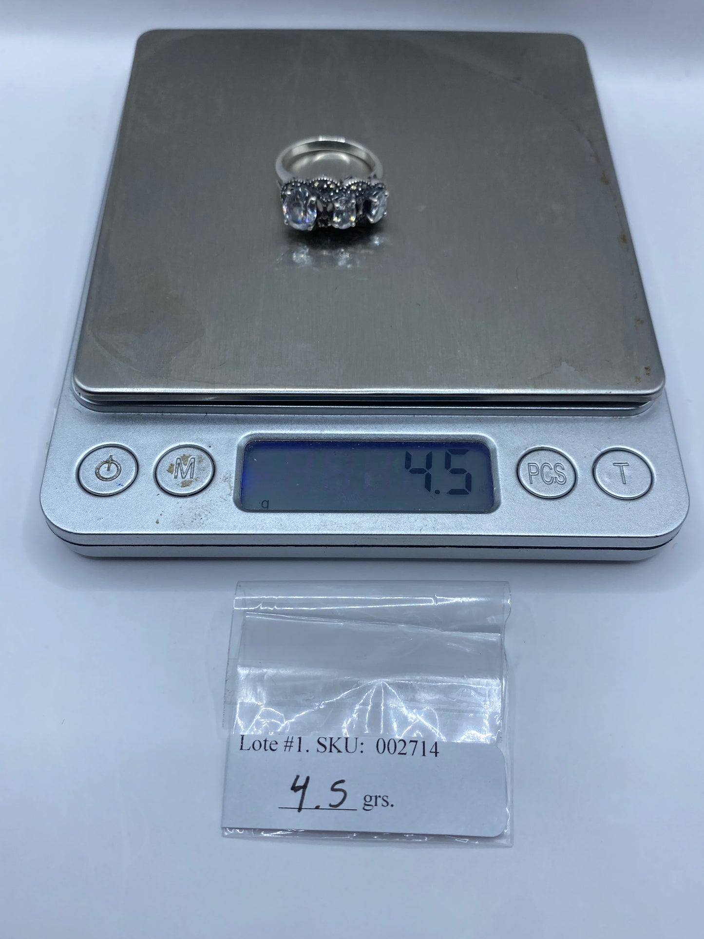 Anillo de Plata Trinomio Circonia Blanca — Elegancia Geométrica — foto 6