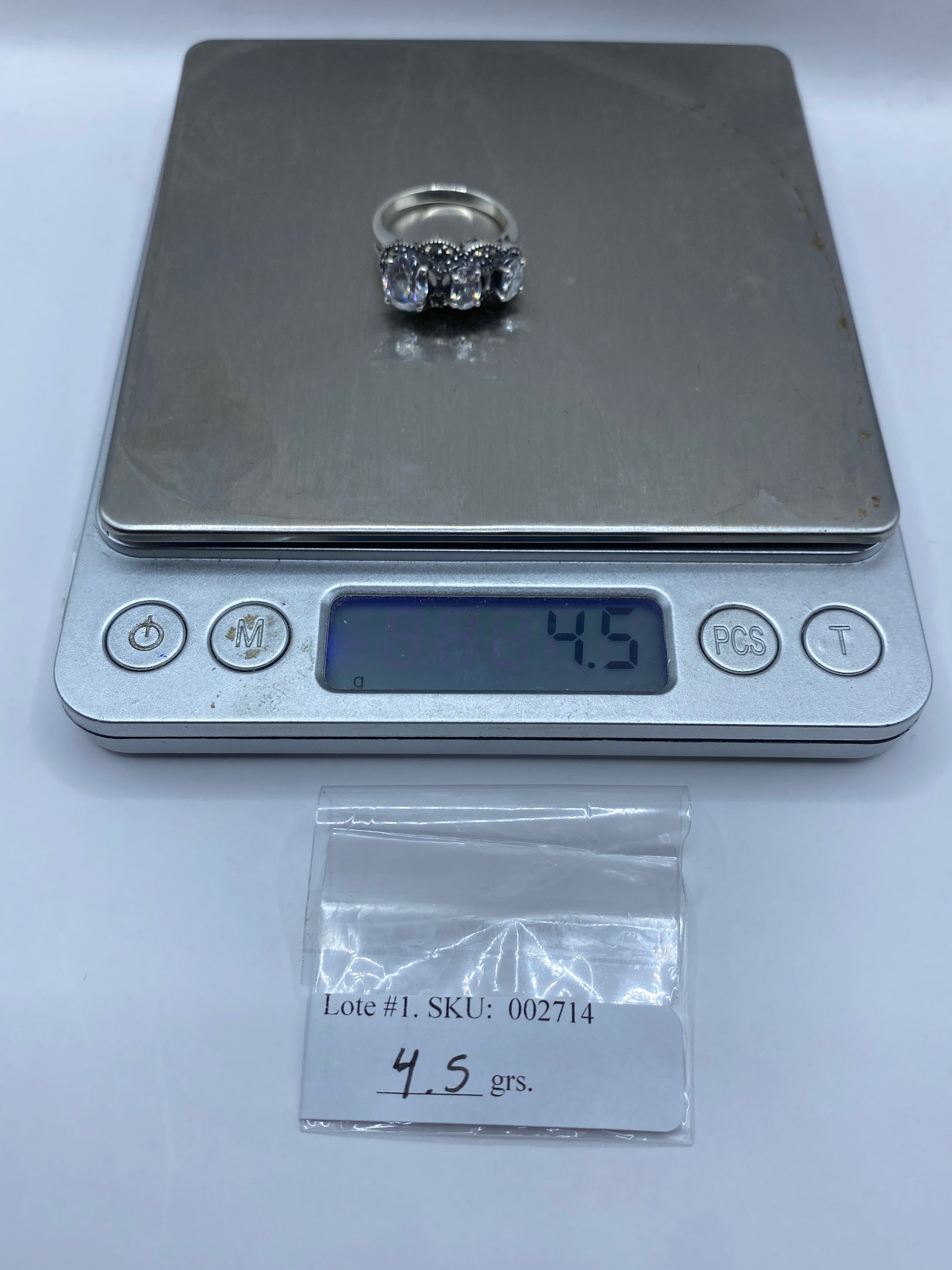 Anillo de Plata Trinomio Circonia Blanca — Elegancia Geométrica — foto 6