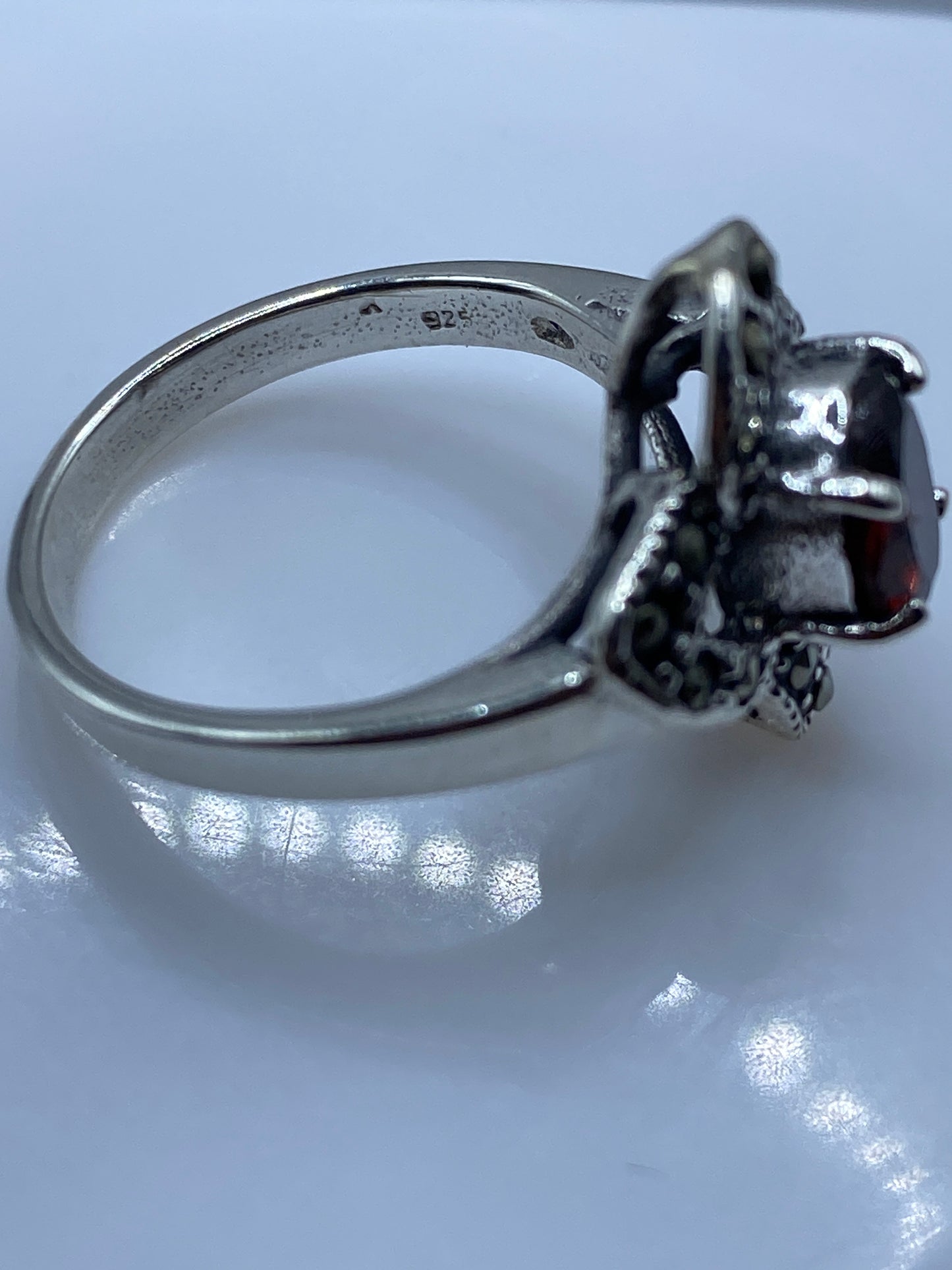 Anillo de Plata Flor Vintage con Circonia Marrón — Coctel — foto 5