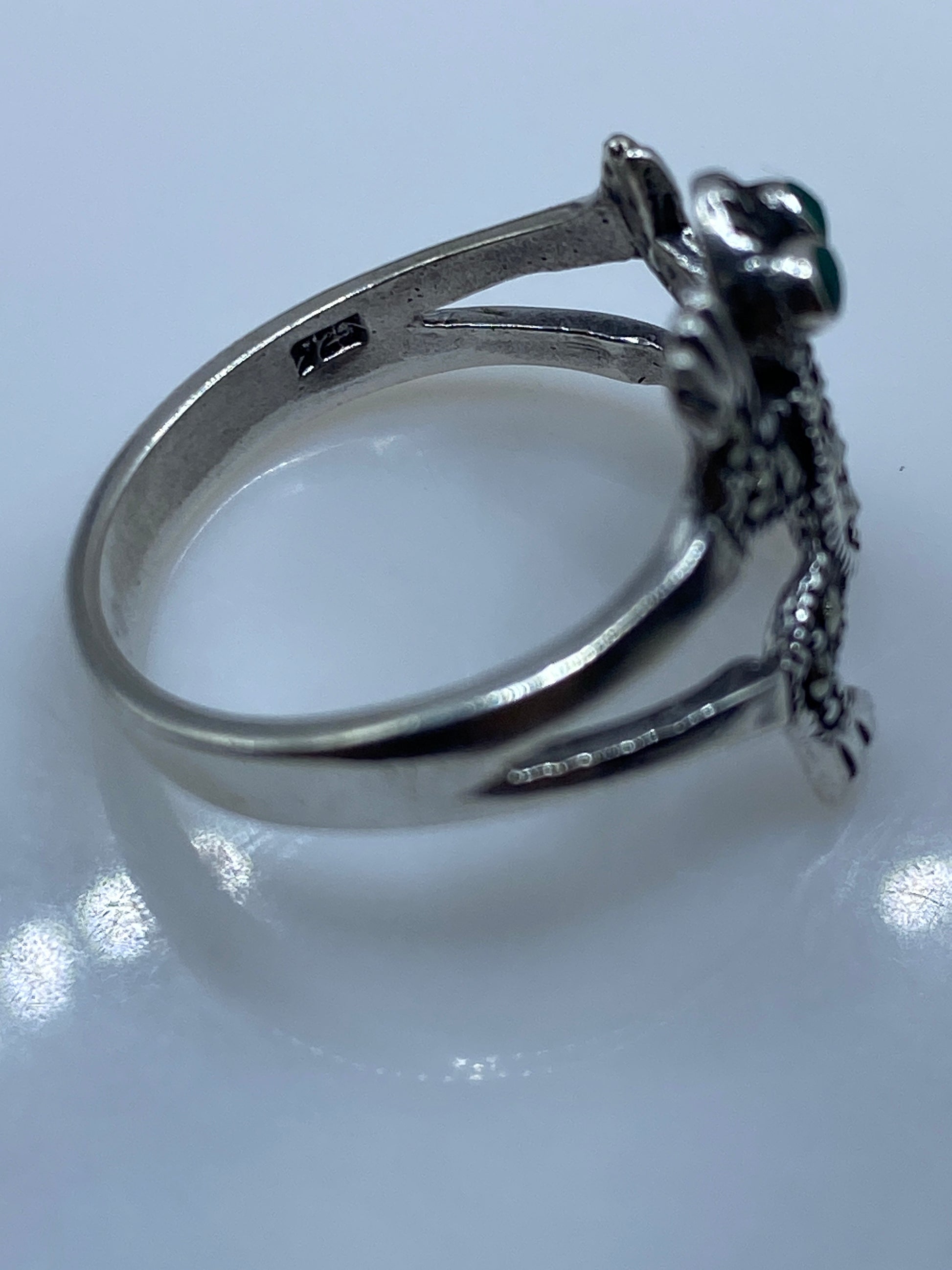 Anillo de Plata con Malaquita Verde — Diseño Étnico Taxco — foto 5