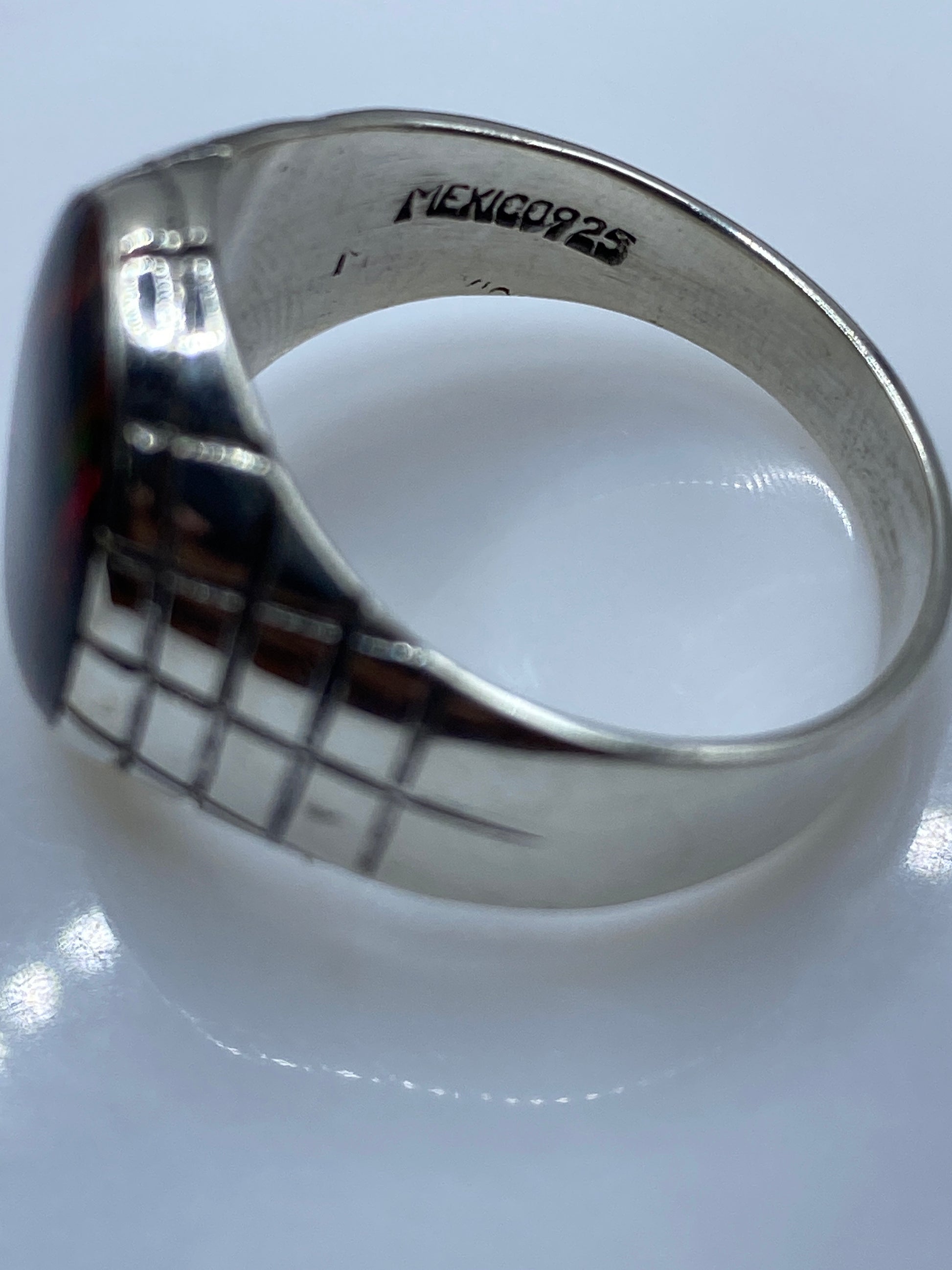Anillo de Plata Ópalo de Fuego Multicolor — Hombre Taxco .925 — foto 5