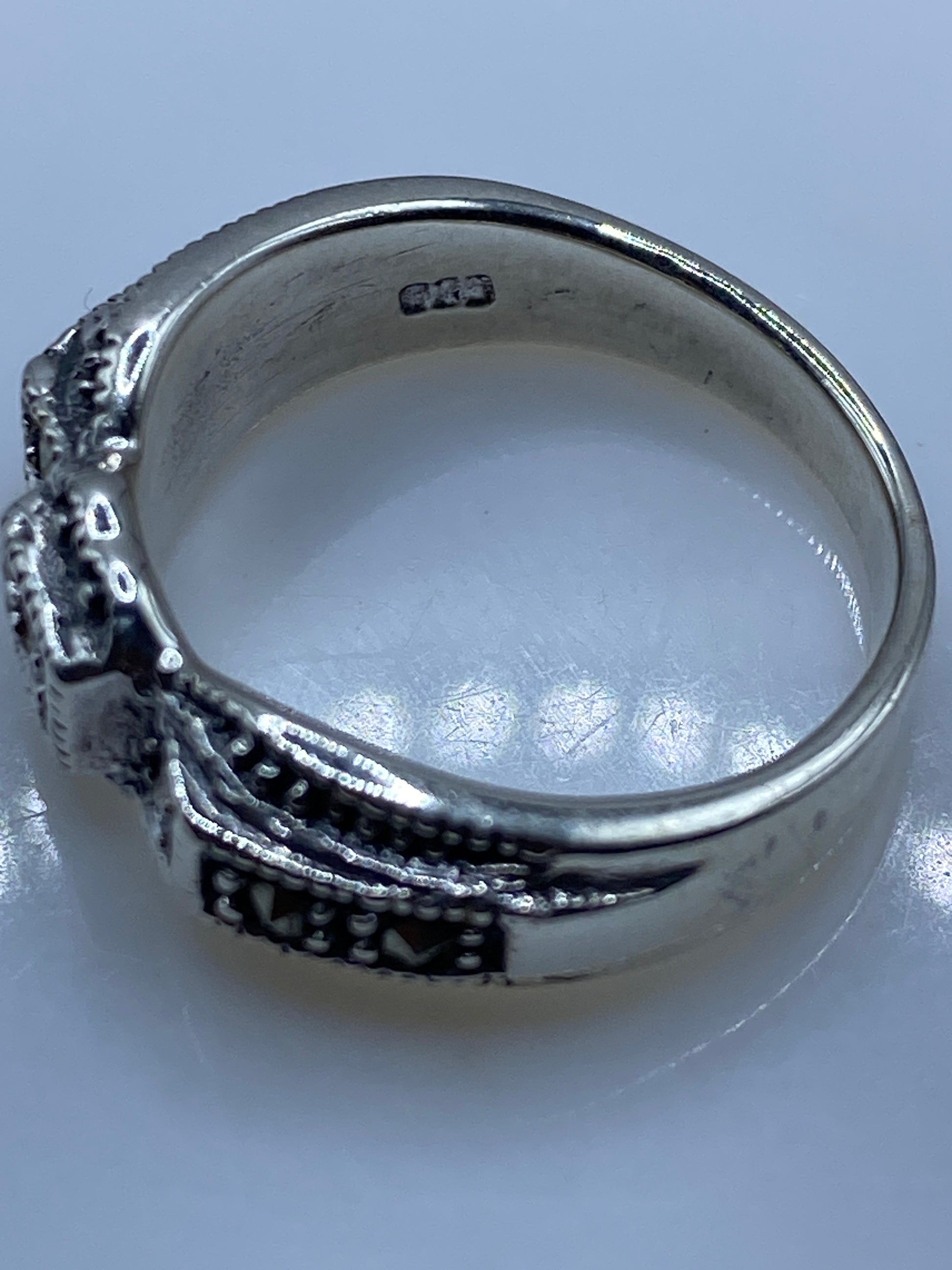 Anillo de Plata Tres Compartimentos Vintage Texturizado — foto 5