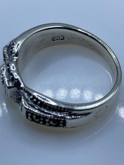 Anillo de Plata Tres Compartimentos Vintage Texturizado — foto 5