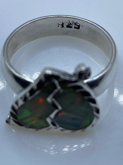 Anillo de Plata Ópalo de Fuego Multicolor — Artesanal Taxco — foto 5