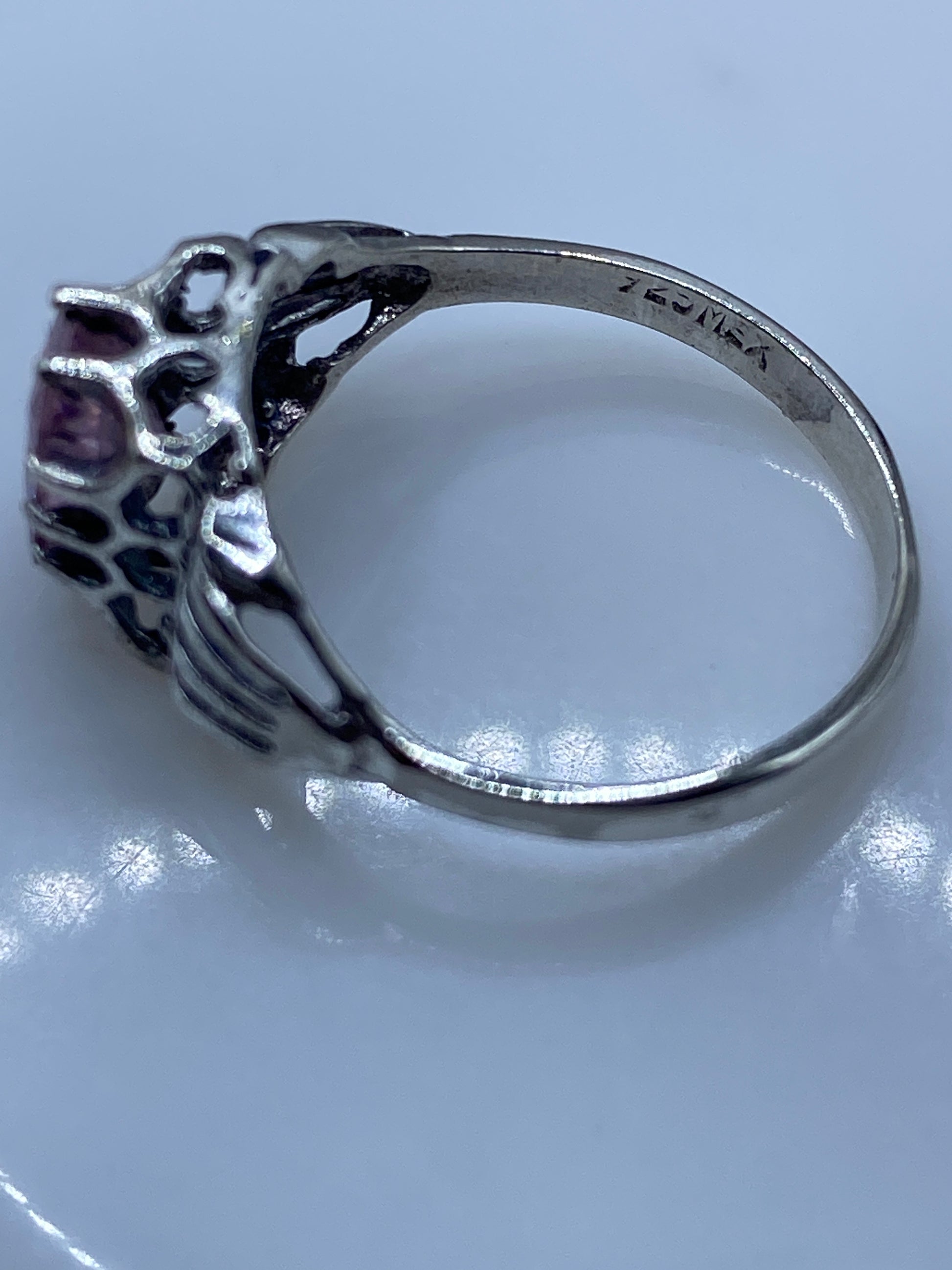 Anillo de Plata Circonia Rosa — Solitario Elegante — foto 5