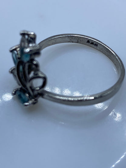 Anillo de Plata con Circonia Azul Cielo — Delicado — foto 5