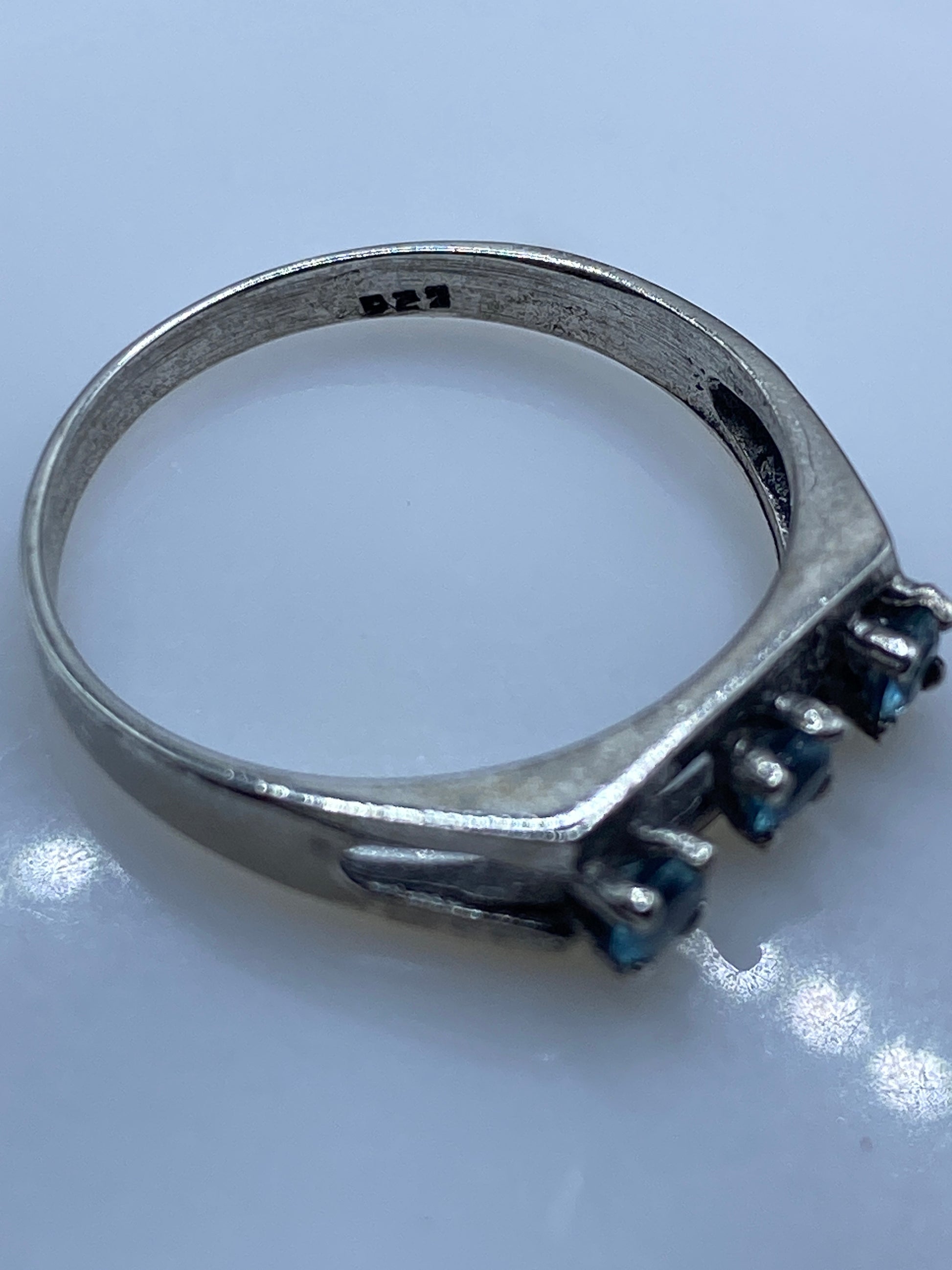Anillo de Plata Circonia Azul Minimalista — Solitario Taxco — foto 5